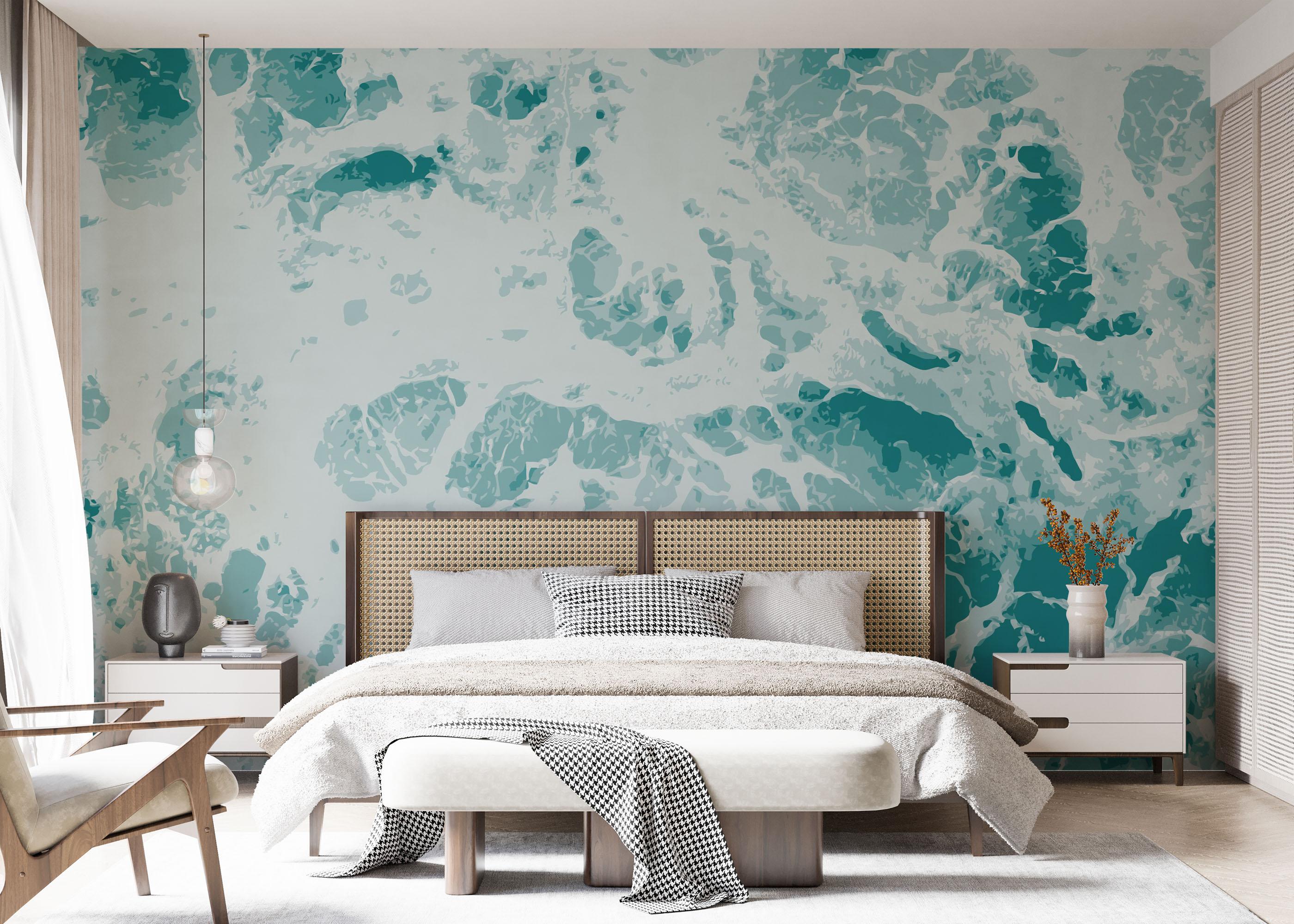 Fototapet Light Blue Water mockup 7