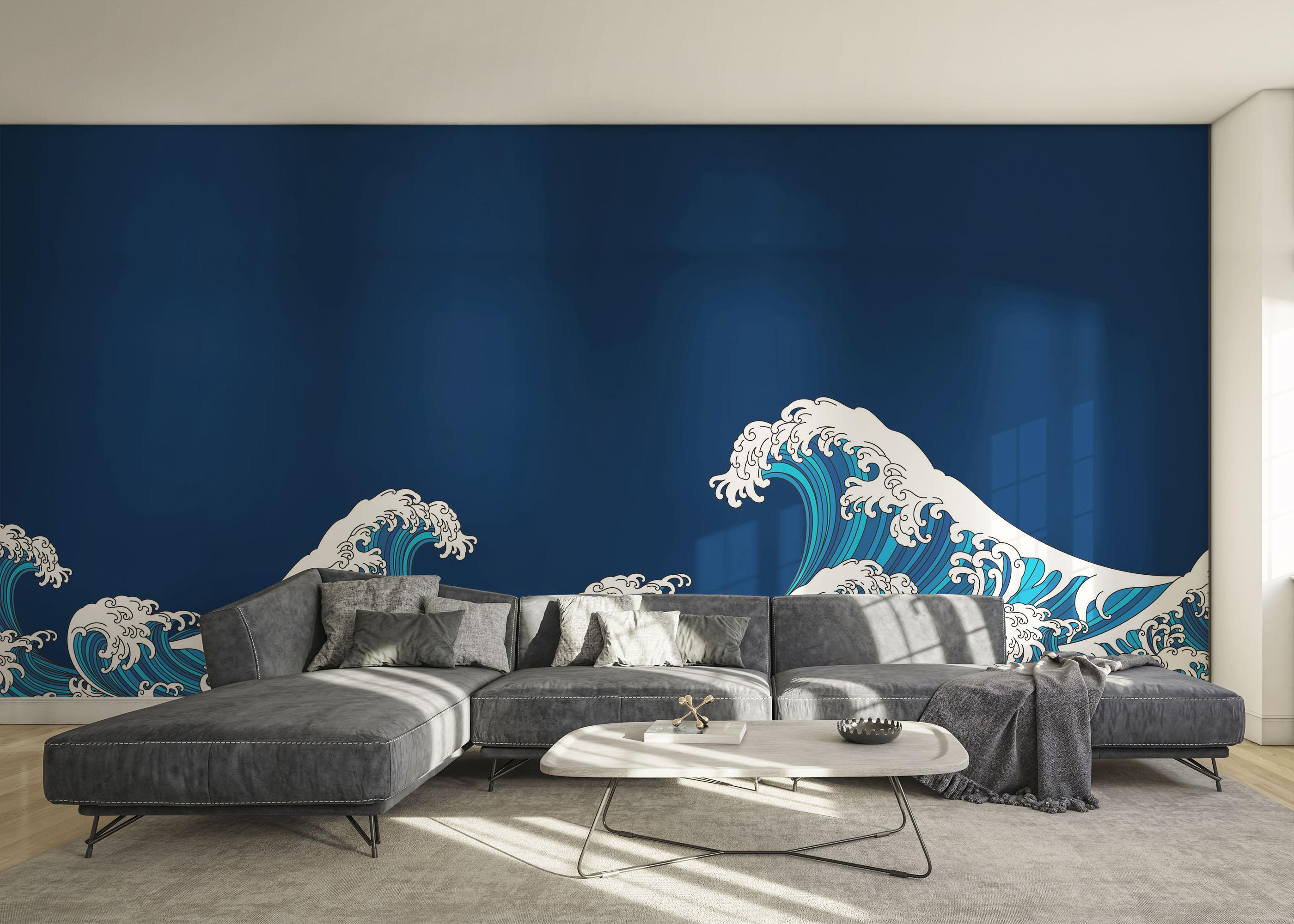 Fototapet Asian Style Wave mockup 0