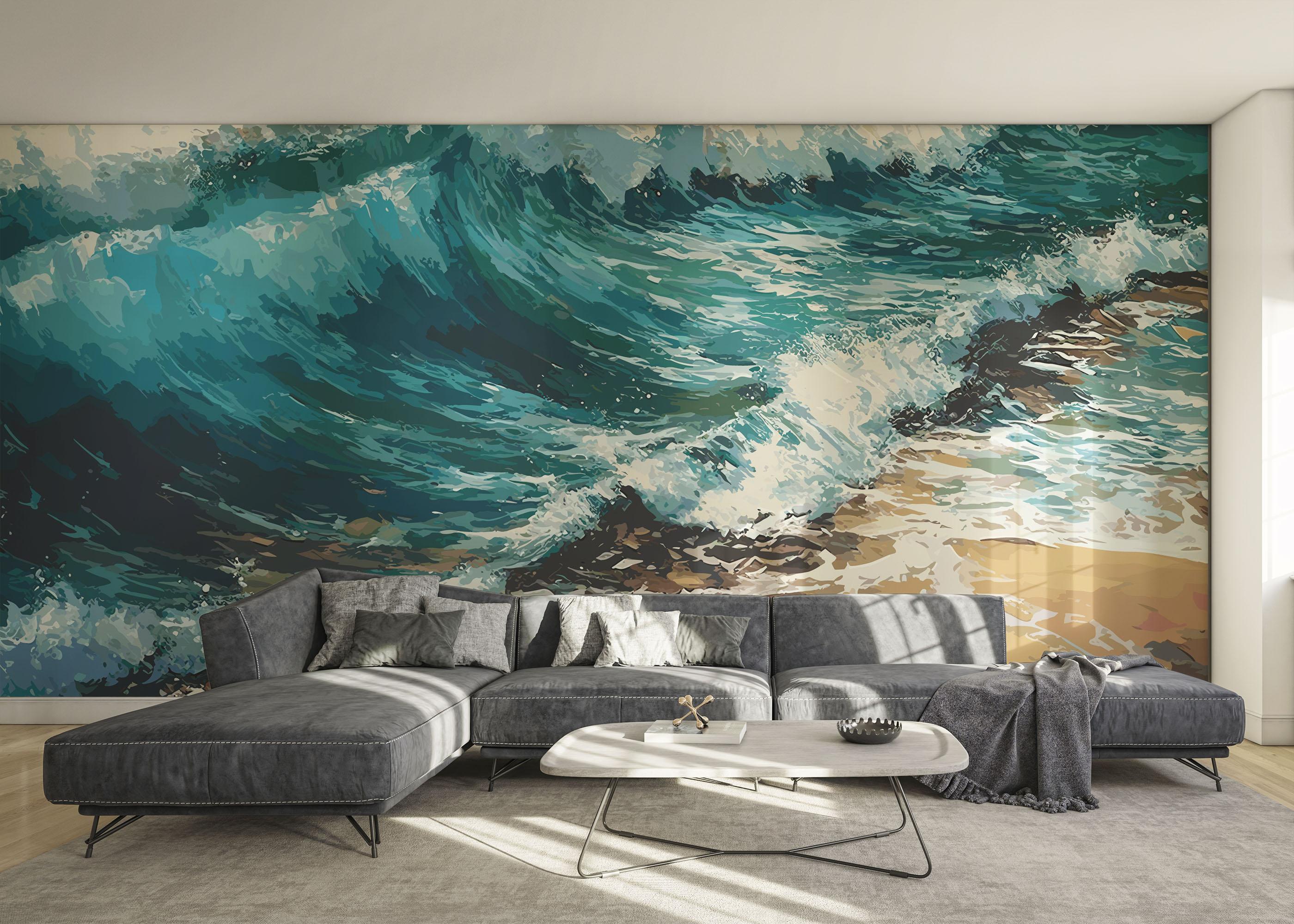 Fototapet Beach Sand Wave mockup 0