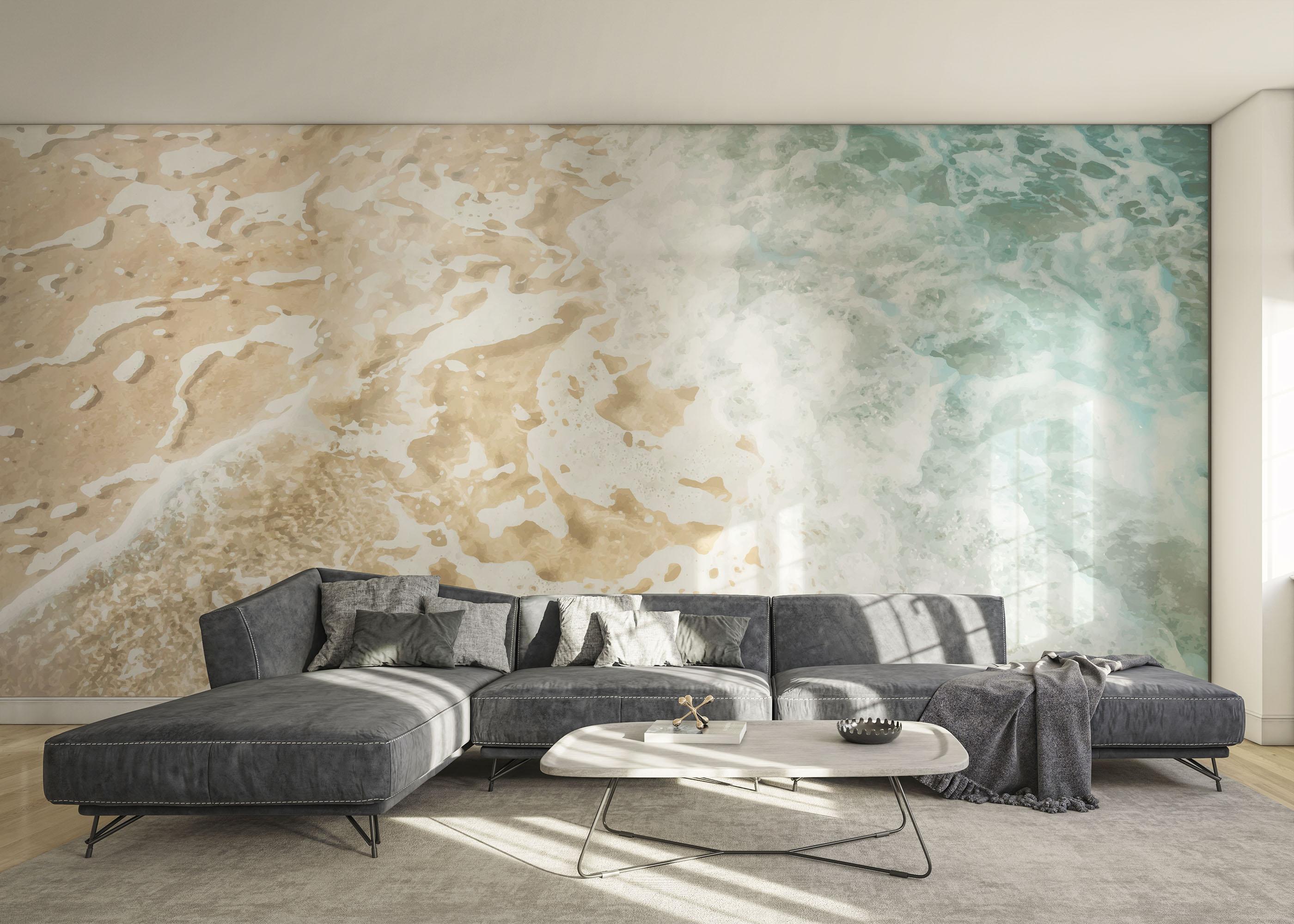 Fototapet Blue Cream Beach mockup 0