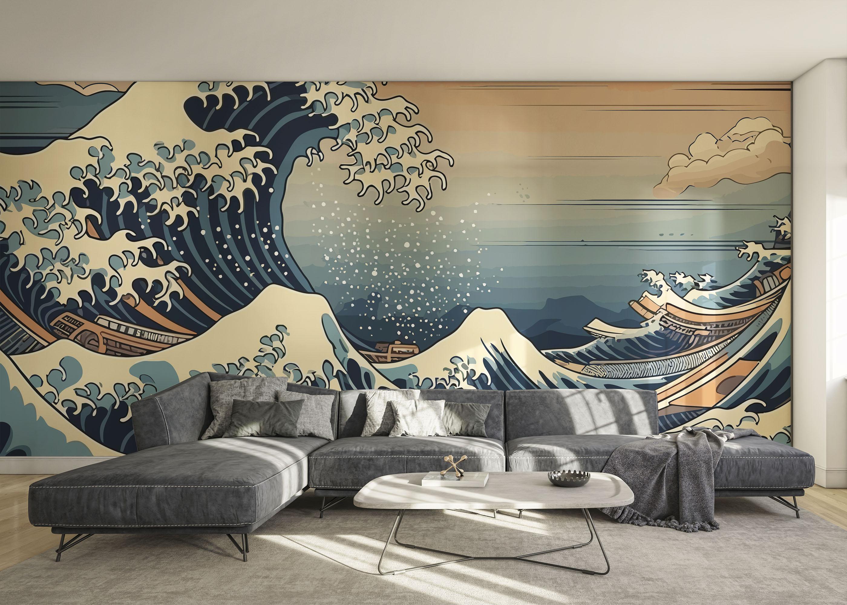 Fototapet Brown Boat Wave mockup 0