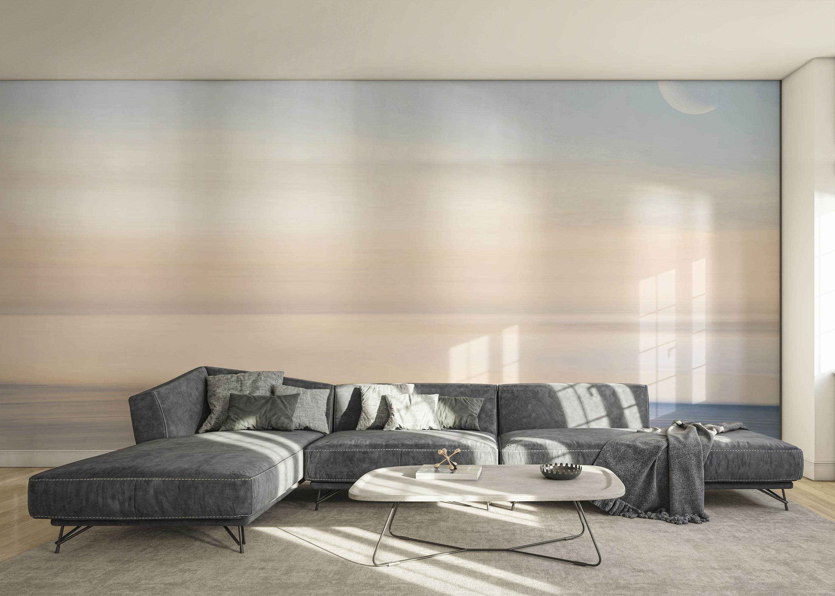 Fototapet Pastel Moon Ocean mockup 0