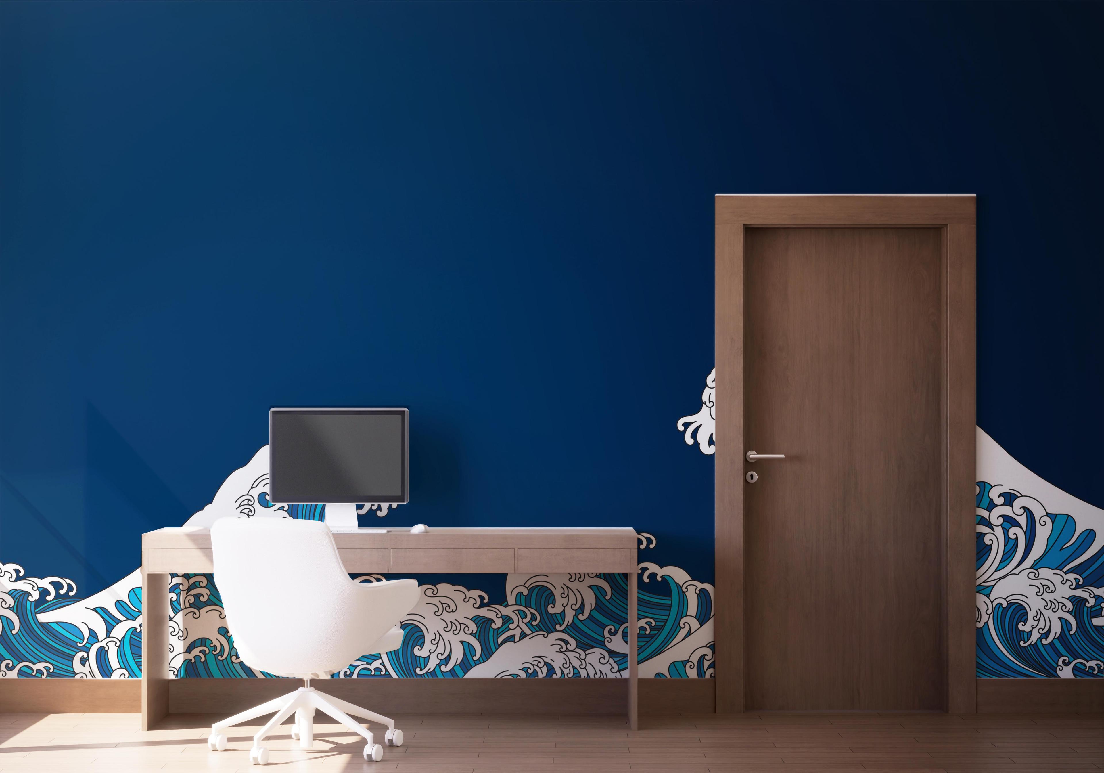 Fototapet Asian Style Wave mockup 1