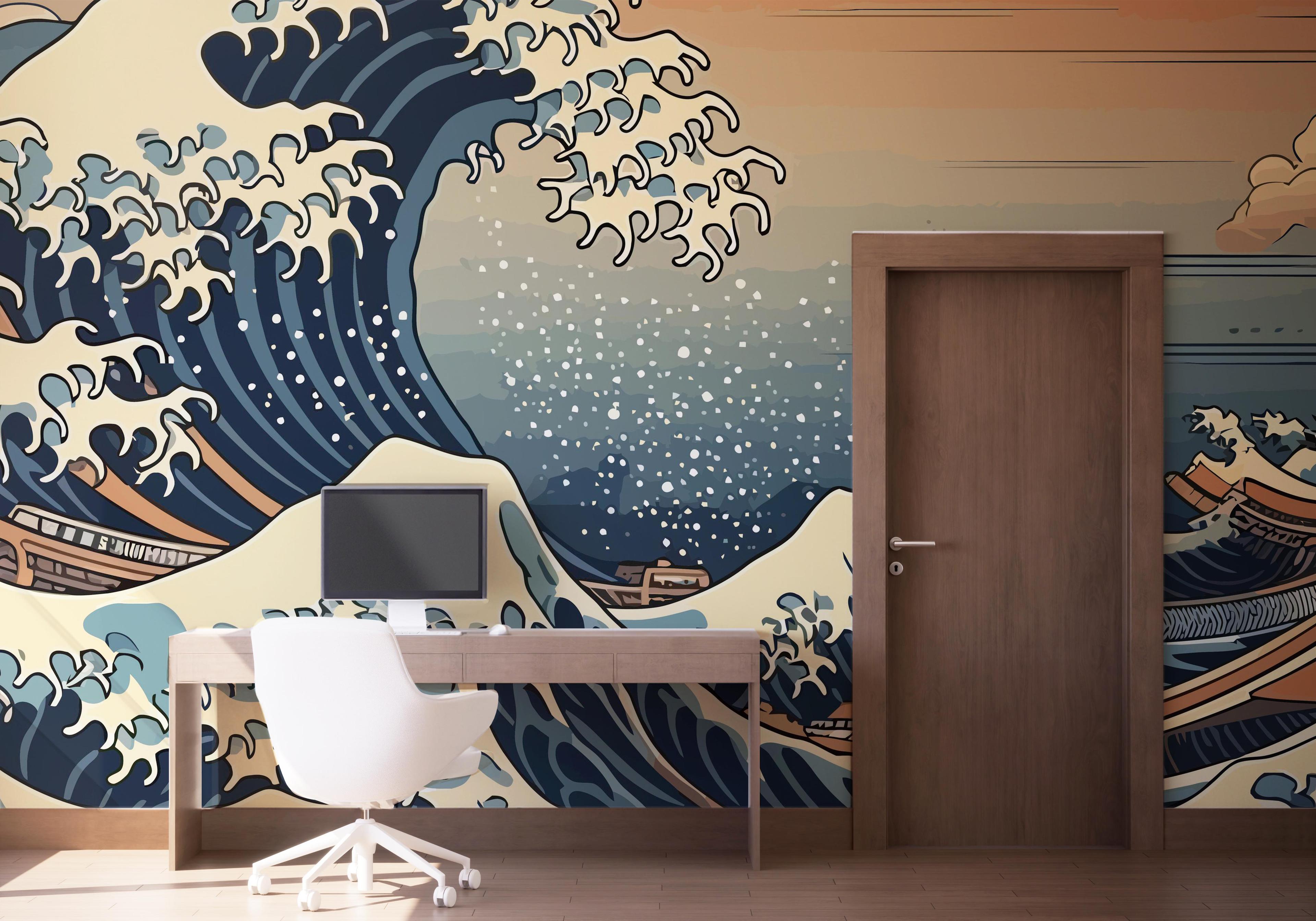 Fototapet Brown Boat Wave mockup 1