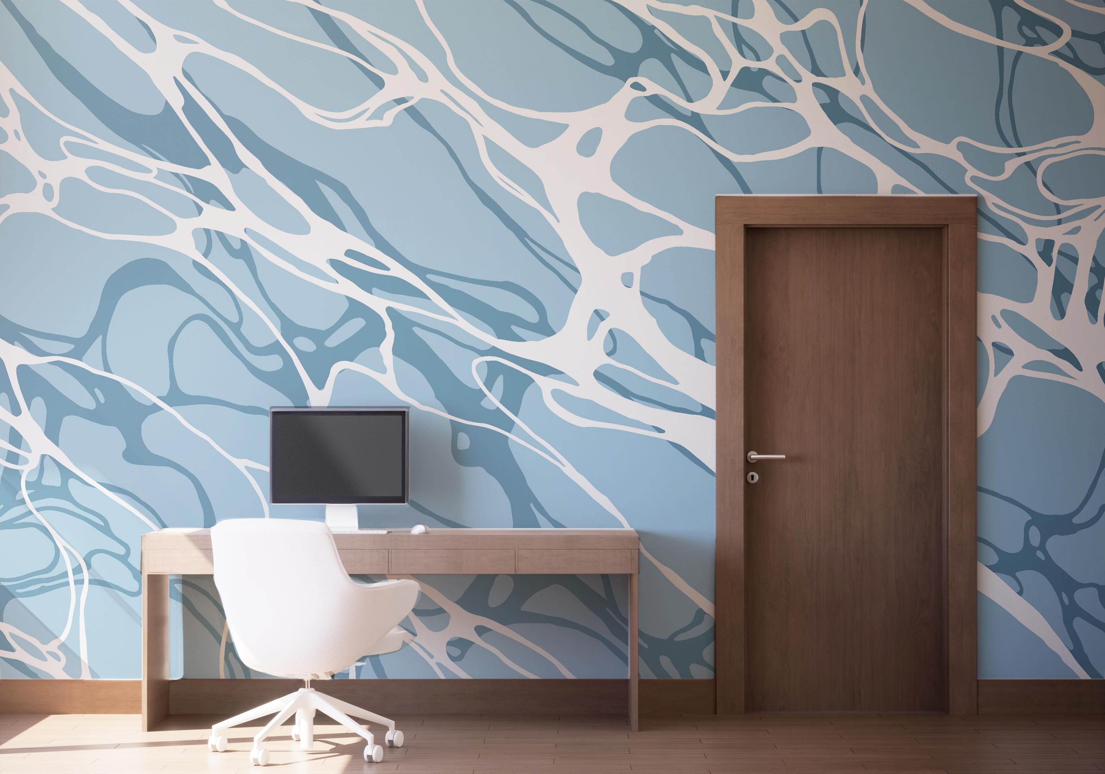 Fototapet Light Blue Water Art mockup 1