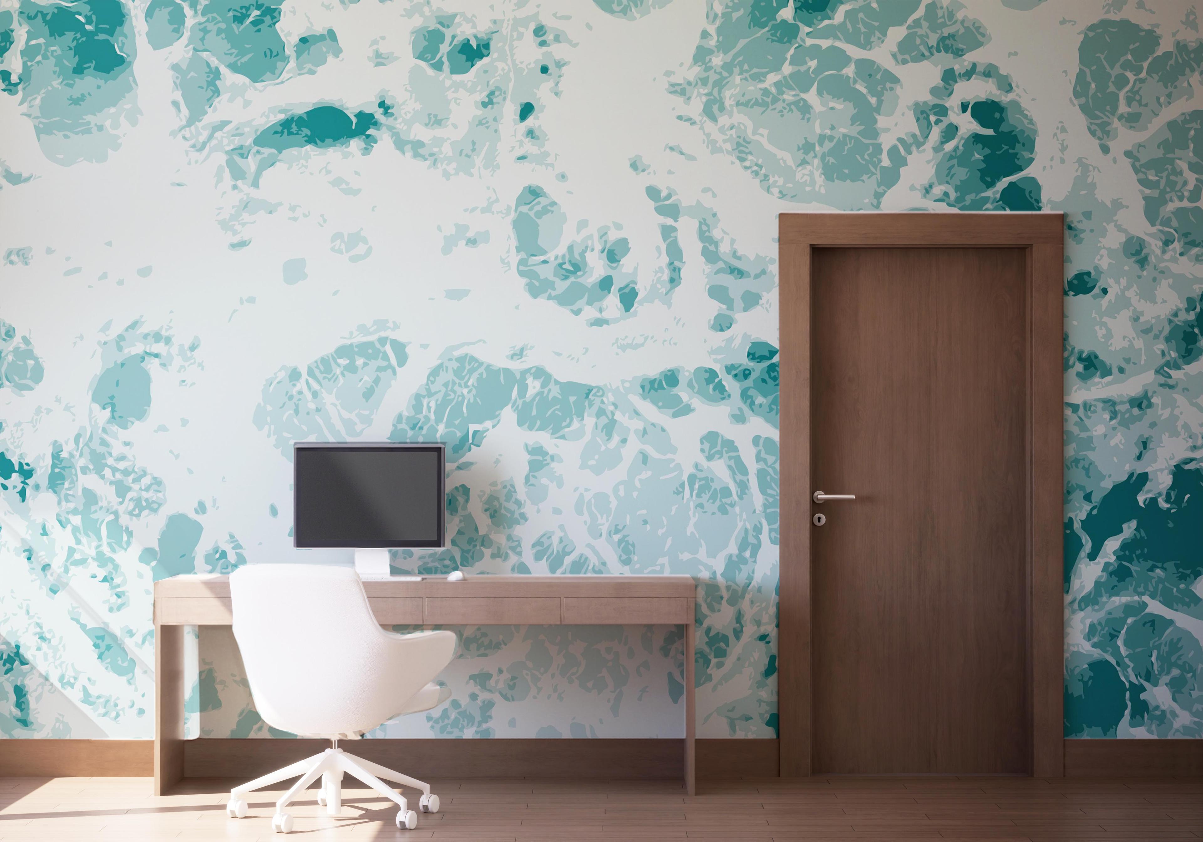 Fototapet Light Blue Water mockup 1