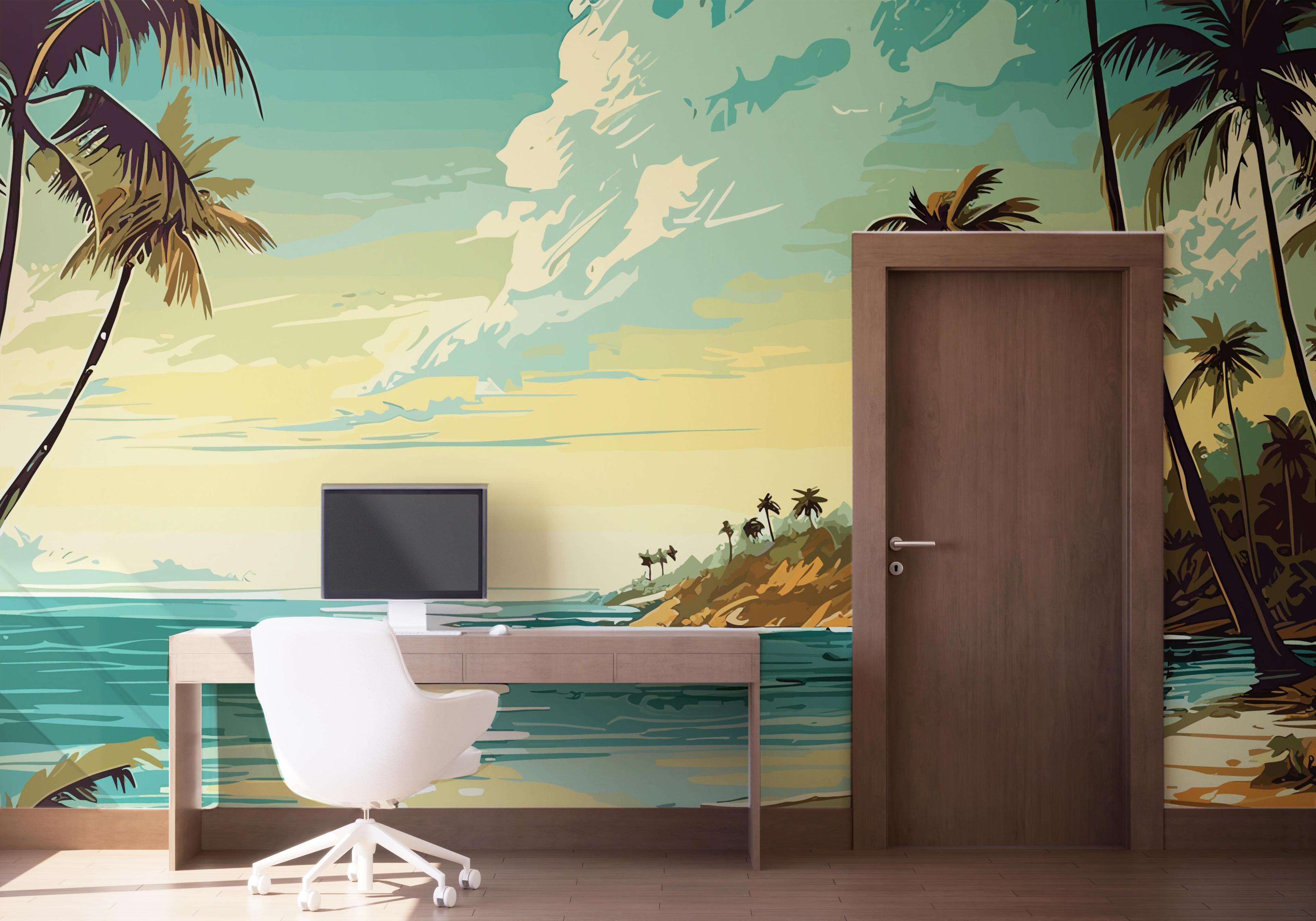 Fototapet Pretty Cloud Beach mockup 1