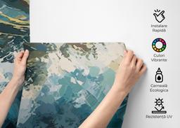 Blue White Wave Art mockup 2