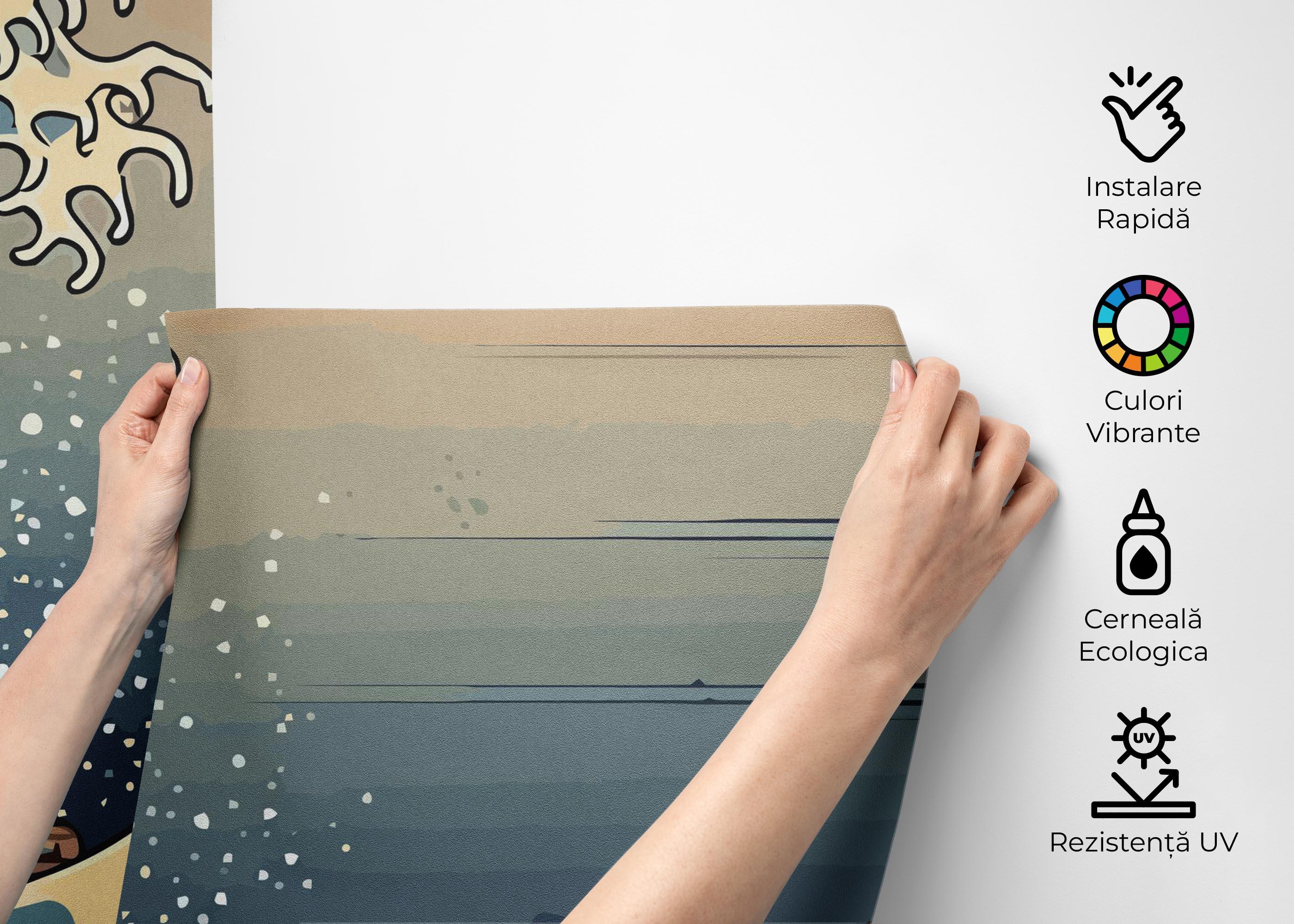 Fototapet Brown Boat Wave mockup 2