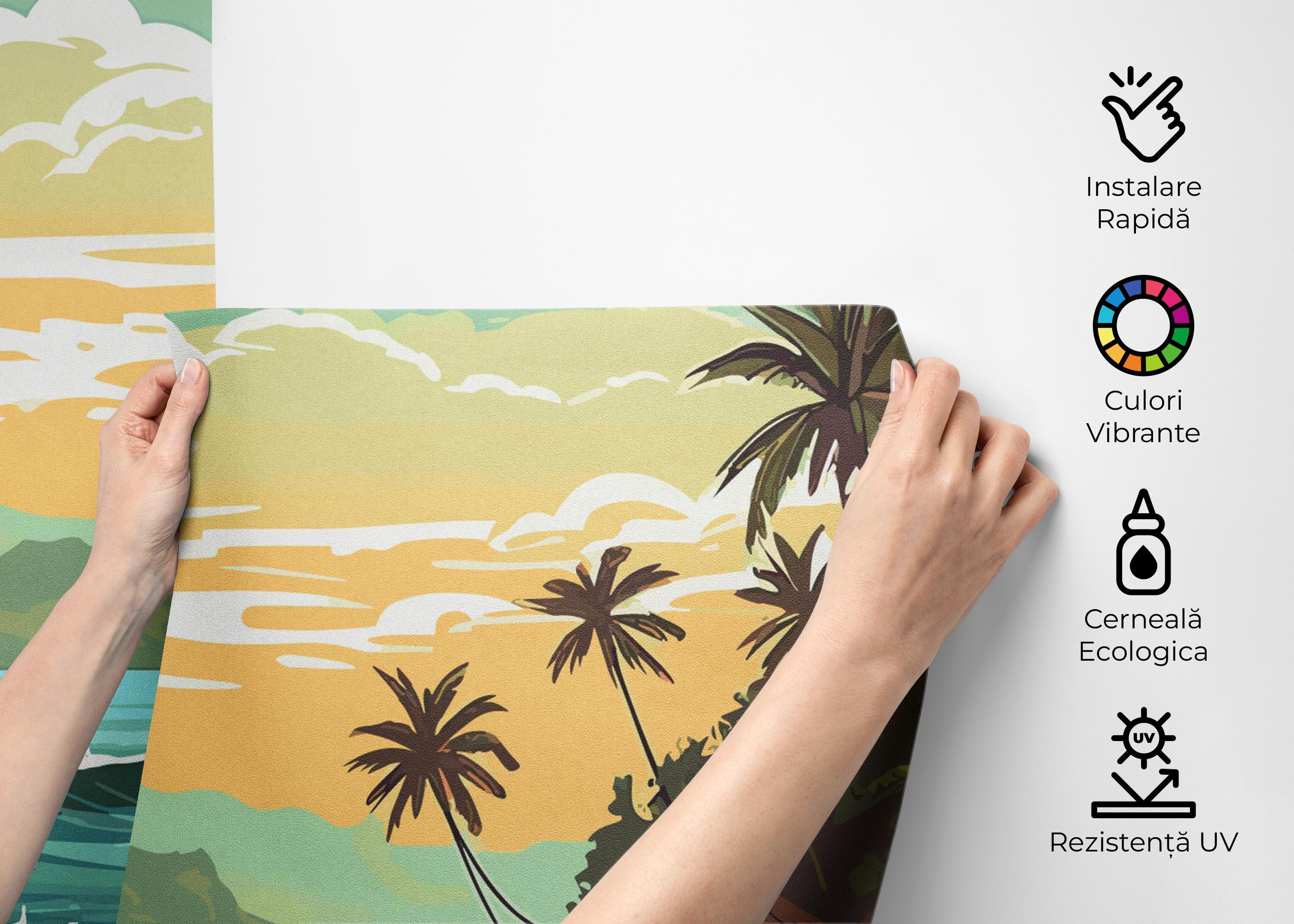 Fototapet Cartoon Beach Art mockup 2