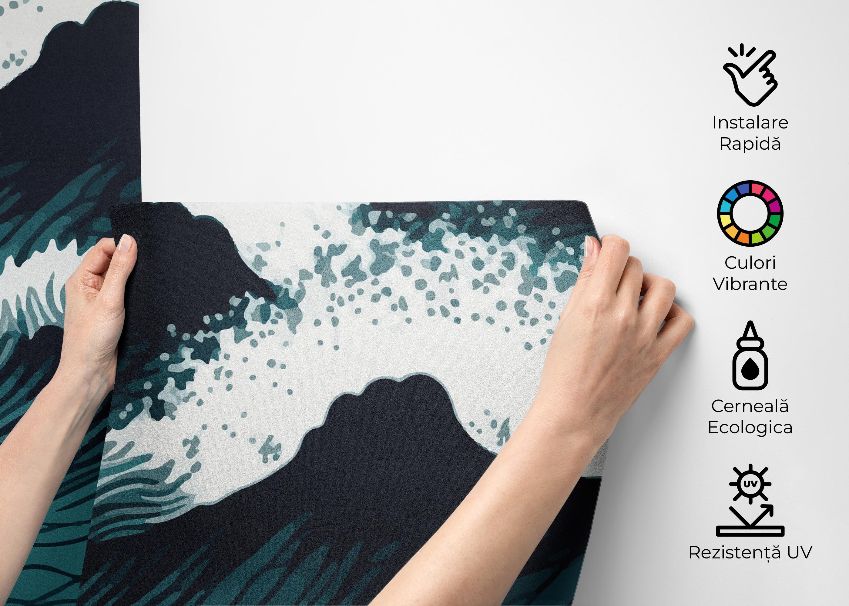 Fototapet Dark Green Wave mockup 2