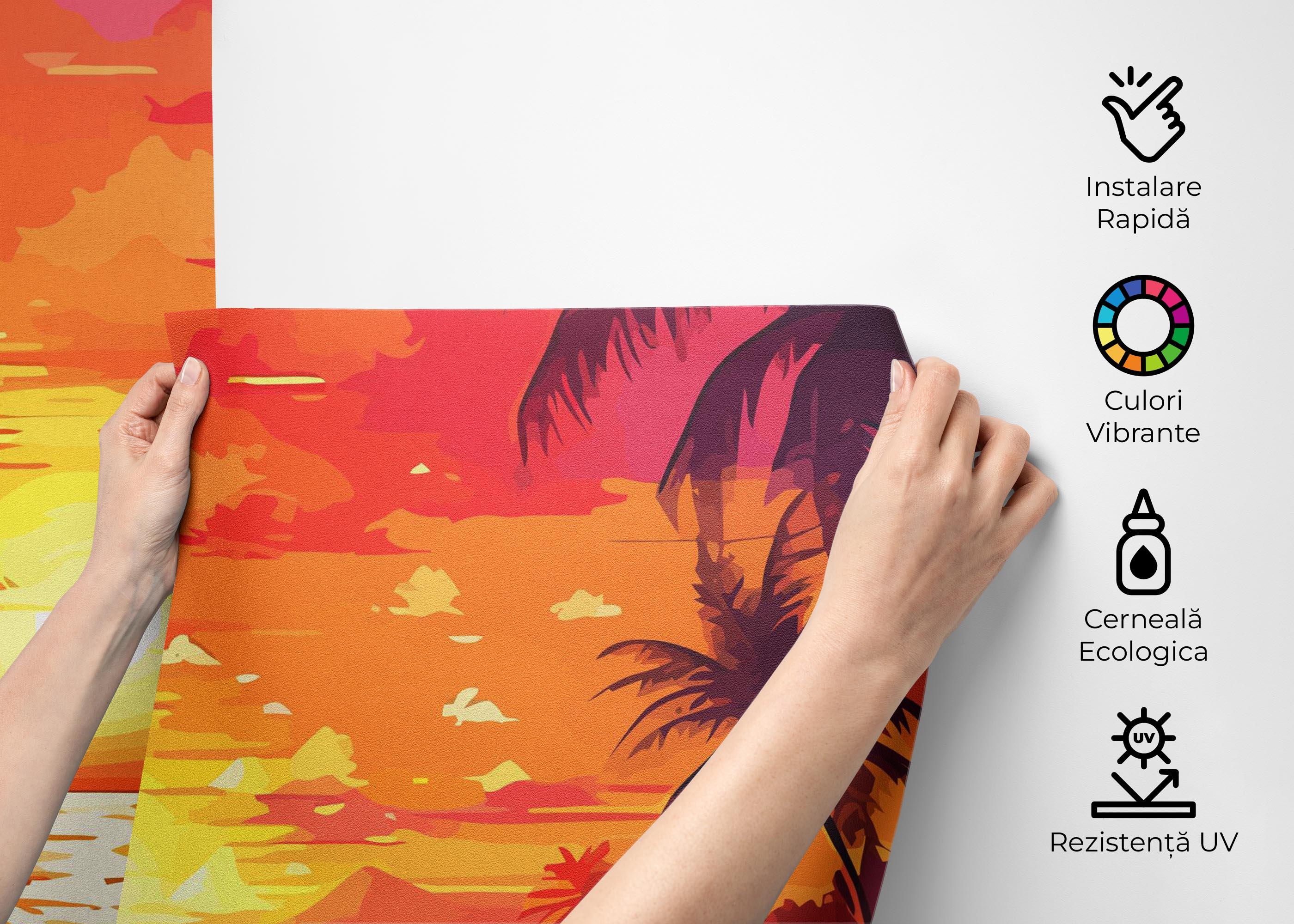 Fototapet Orange Light Beach mockup 2