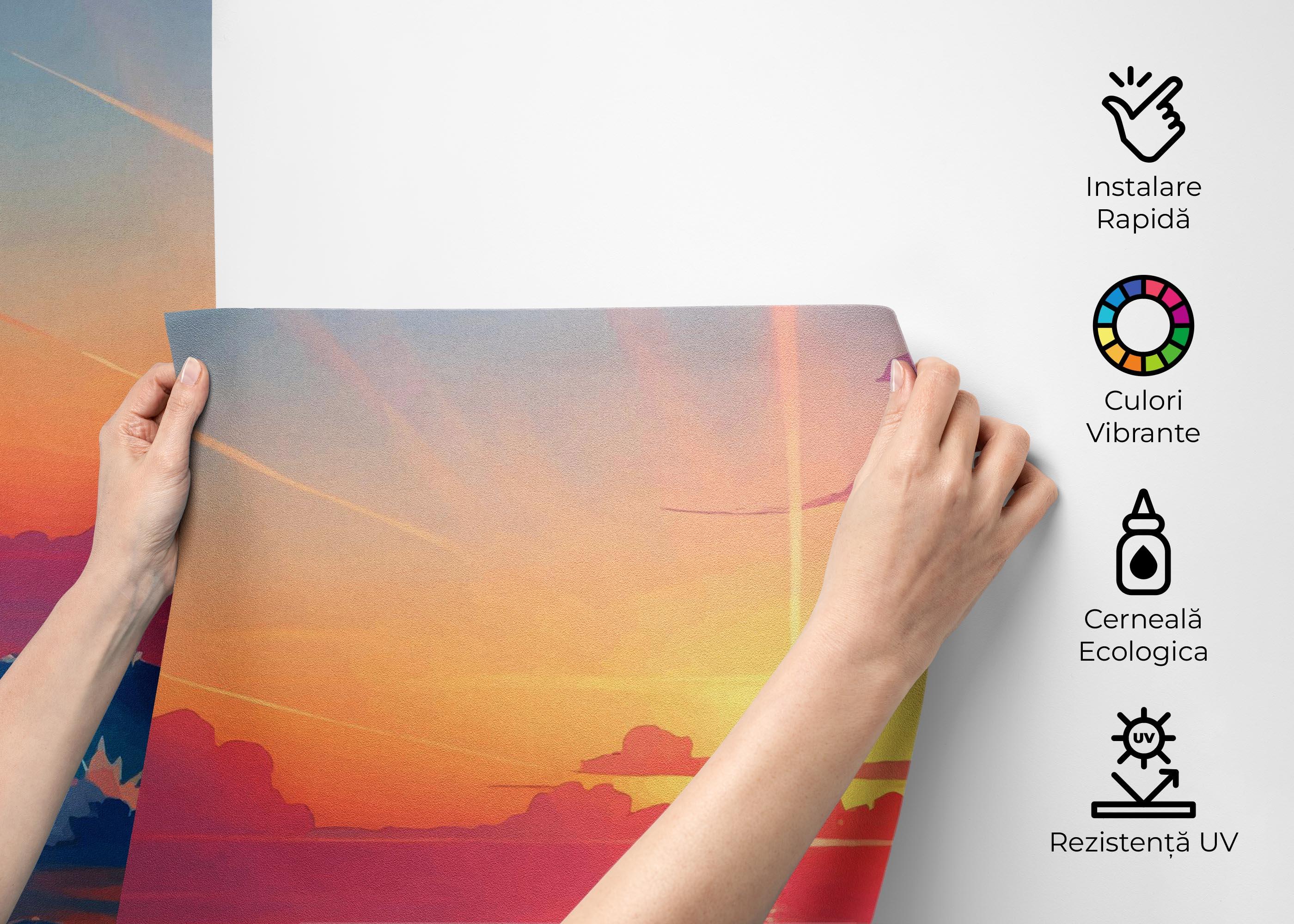 Fototapet Pink Sunset Ocean mockup 2