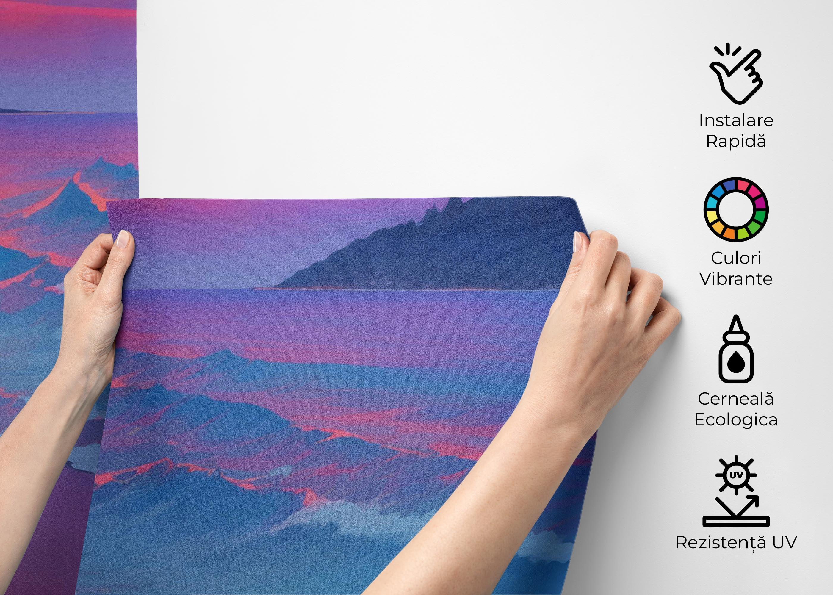 Fototapet Purple View Beach mockup 2