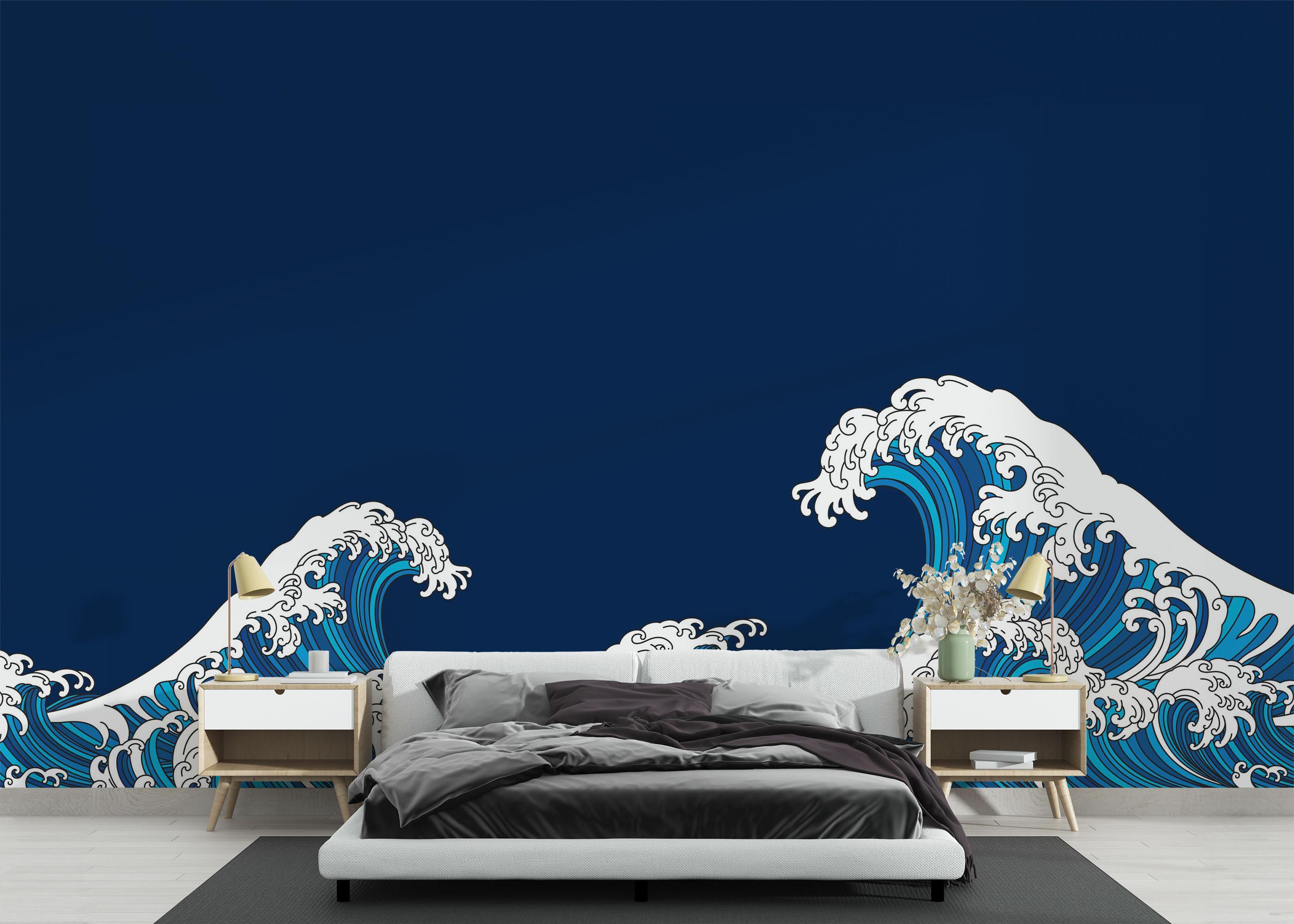 Fototapet Asian Style Wave mockup 3