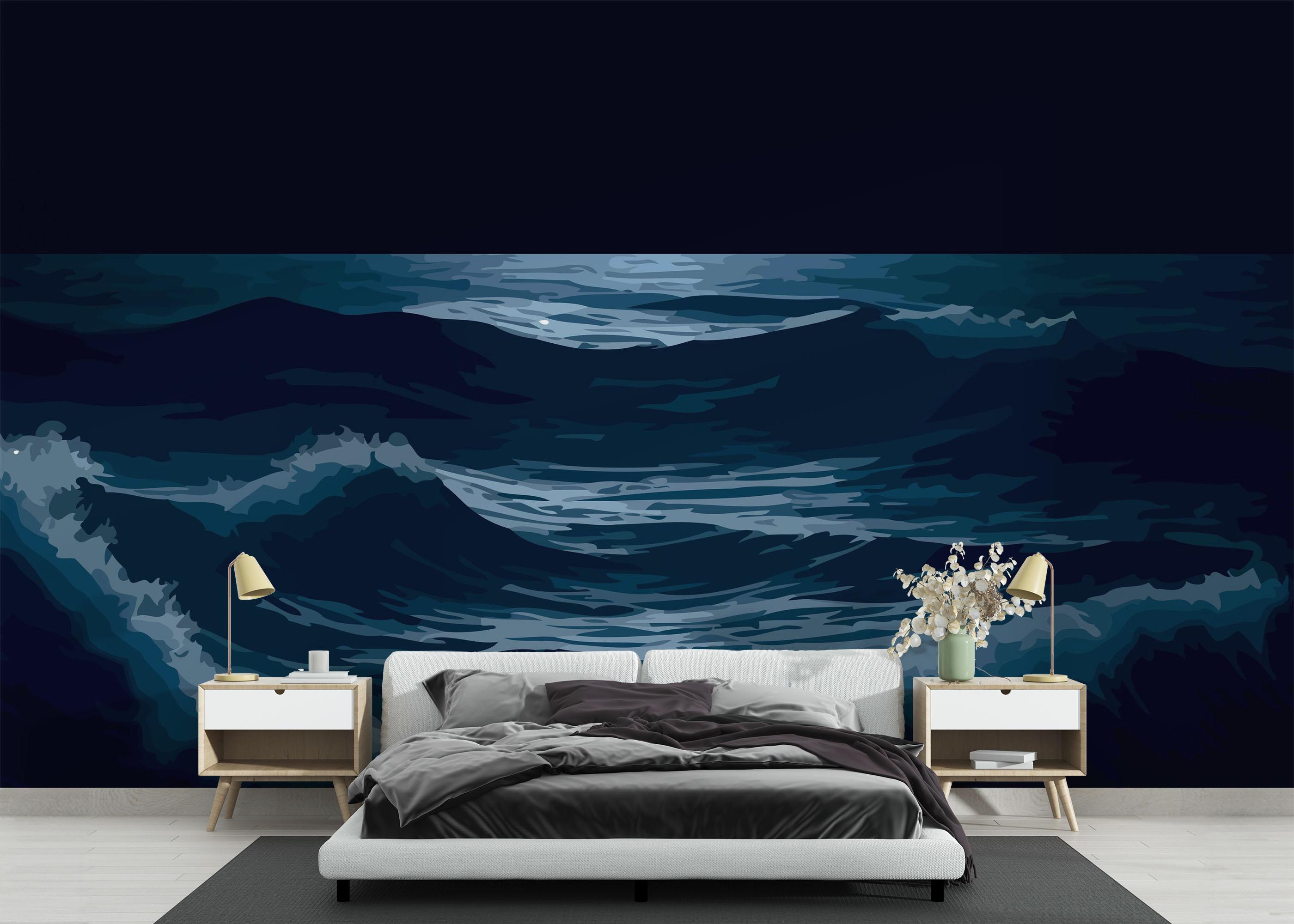 Fototapet Atlantic Ocean Night mockup 3