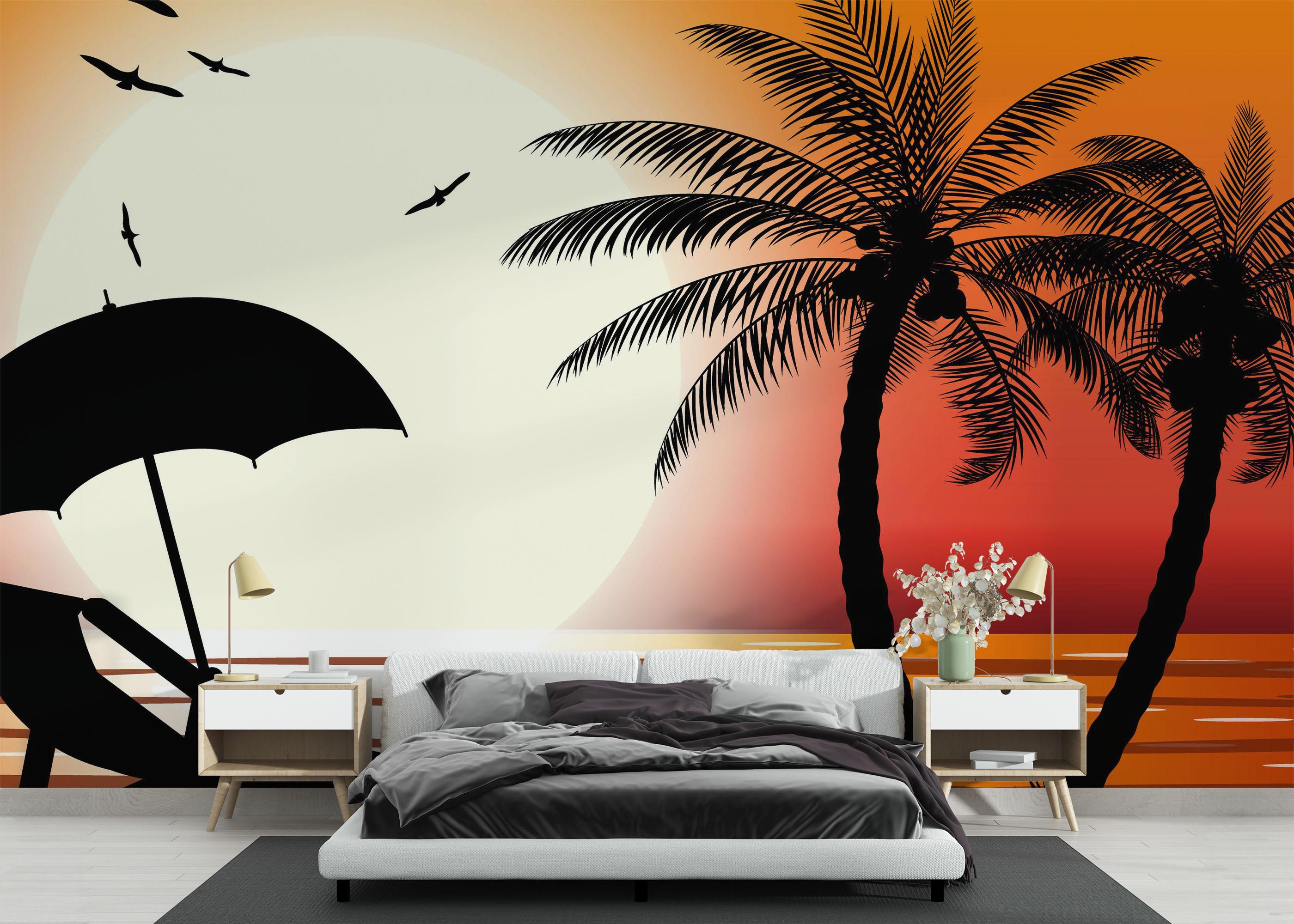 Fototapet Beach Chair Sunset mockup 3