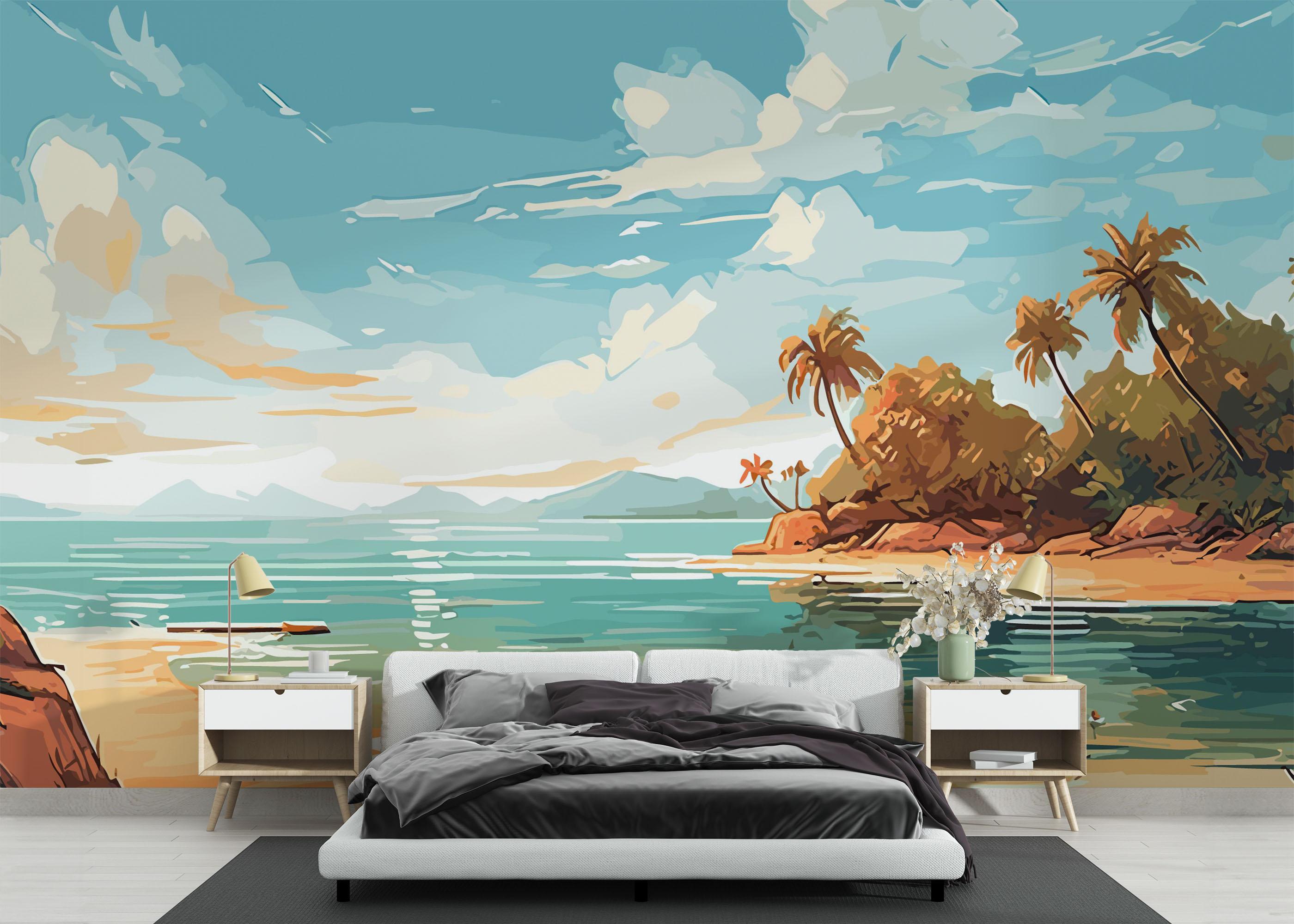 Fototapet Exotic Beach mockup 3