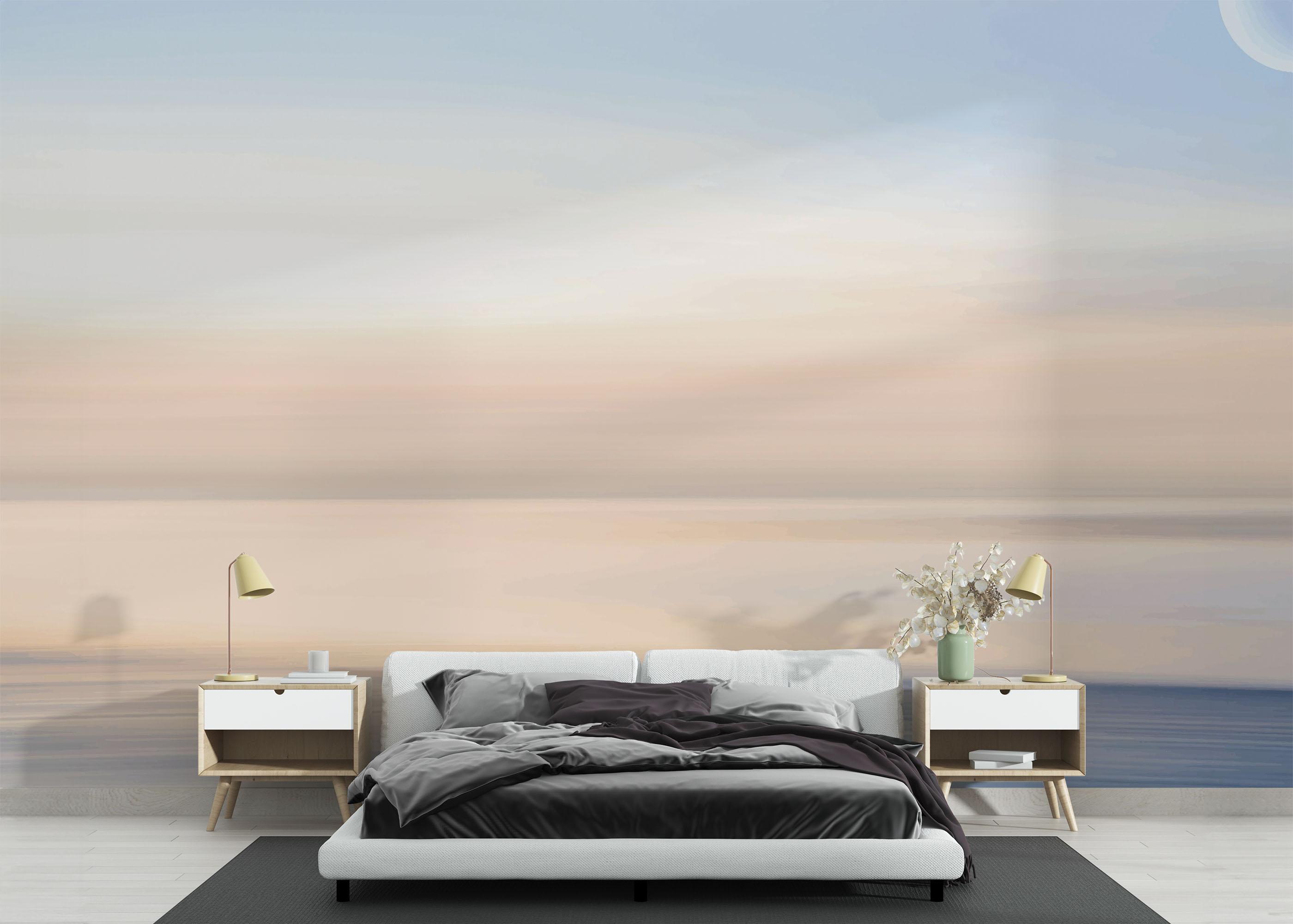 Fototapet Pastel Moon Ocean mockup 3