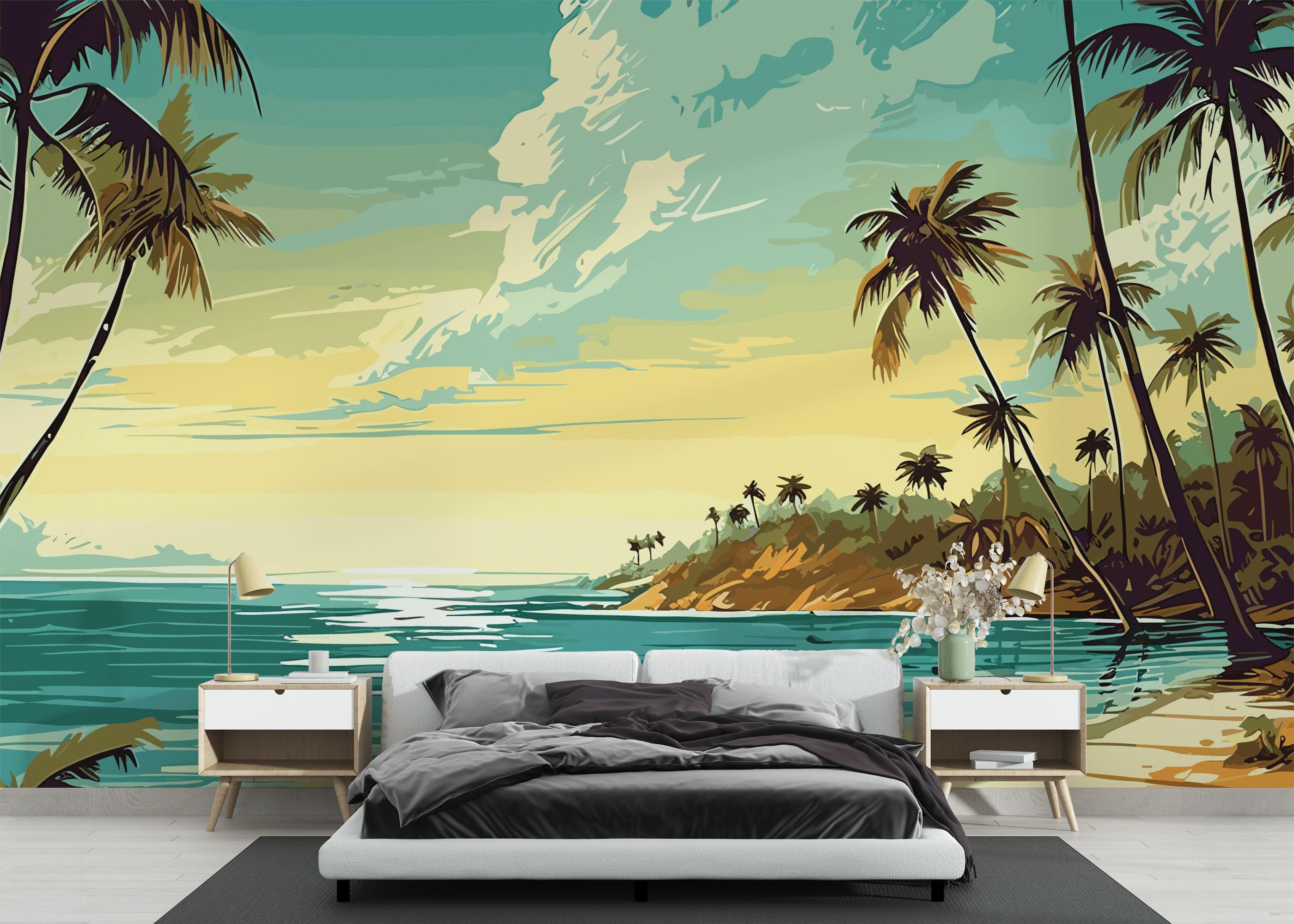 Fototapet Pretty Cloud Beach mockup 3