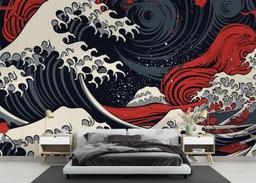 Red Blue Wave Art mockup 3