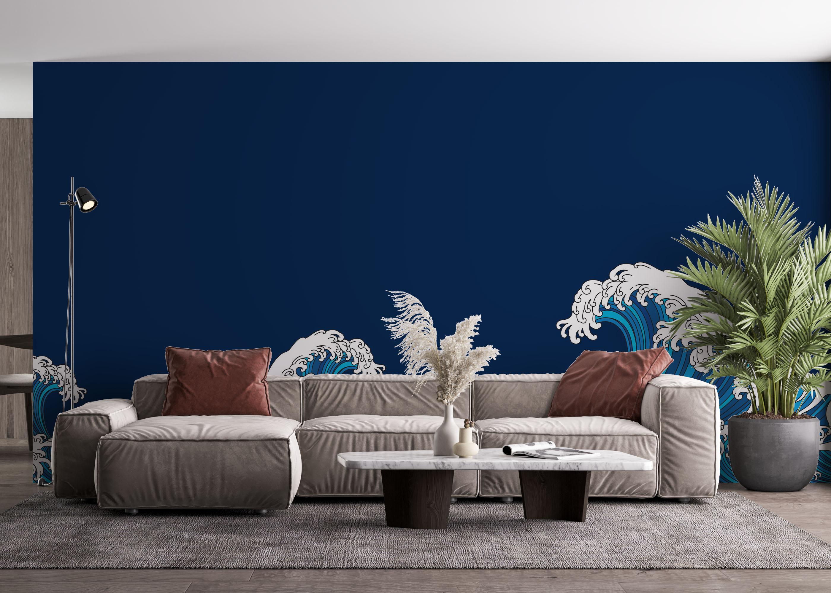 Fototapet Asian Style Wave mockup 4