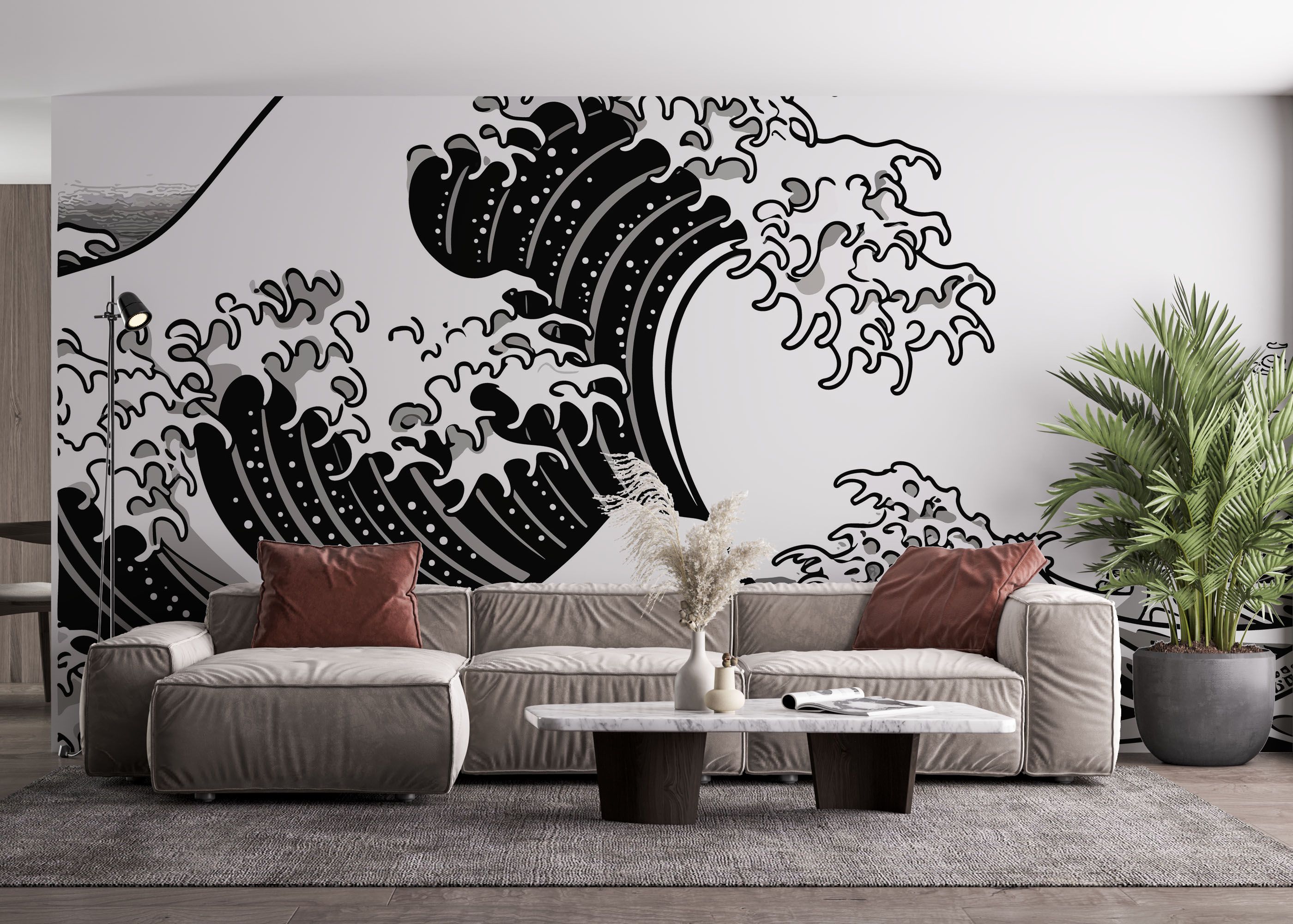 Black Line Wave mockup 4