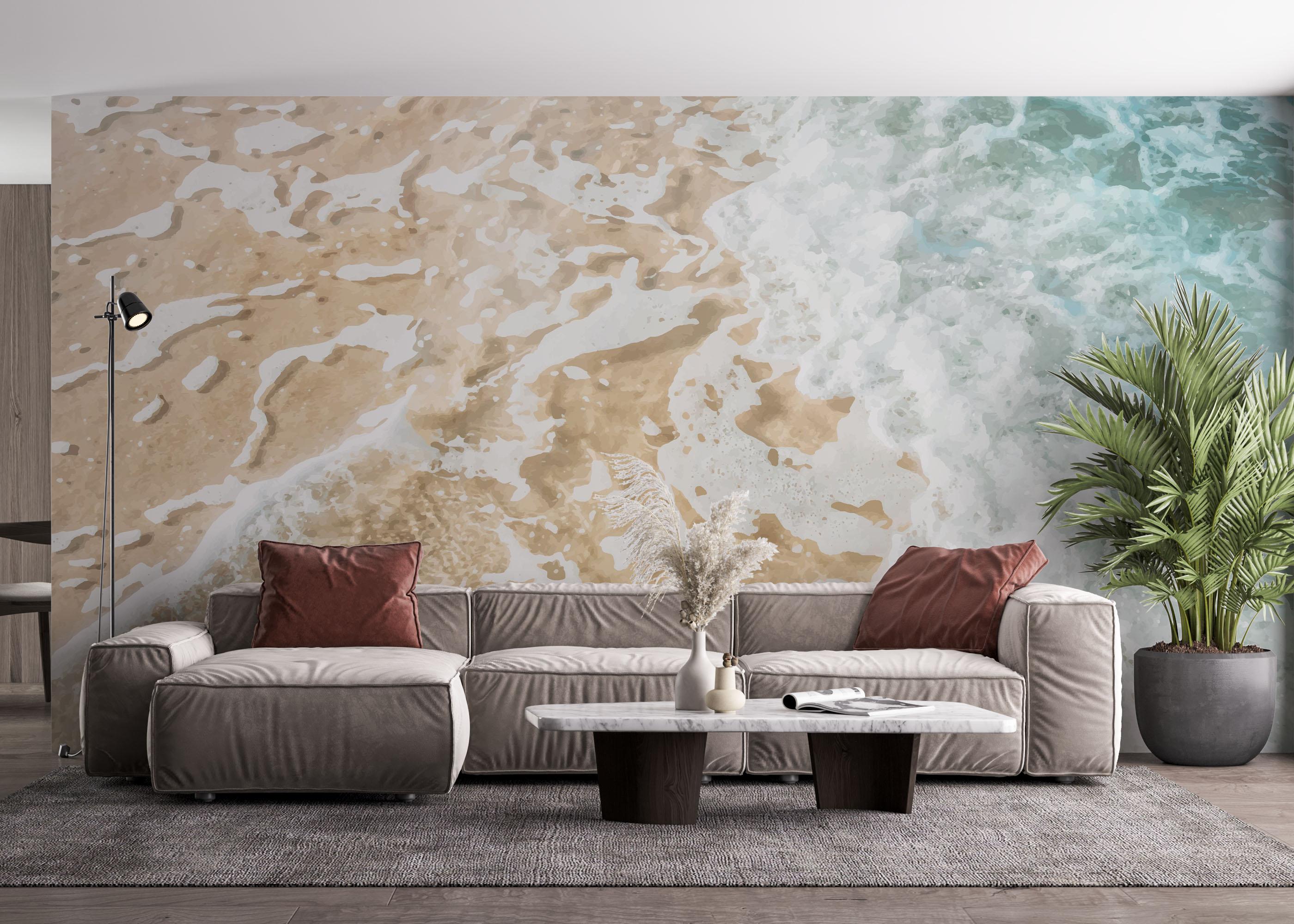 Fototapet Blue Cream Beach mockup 4