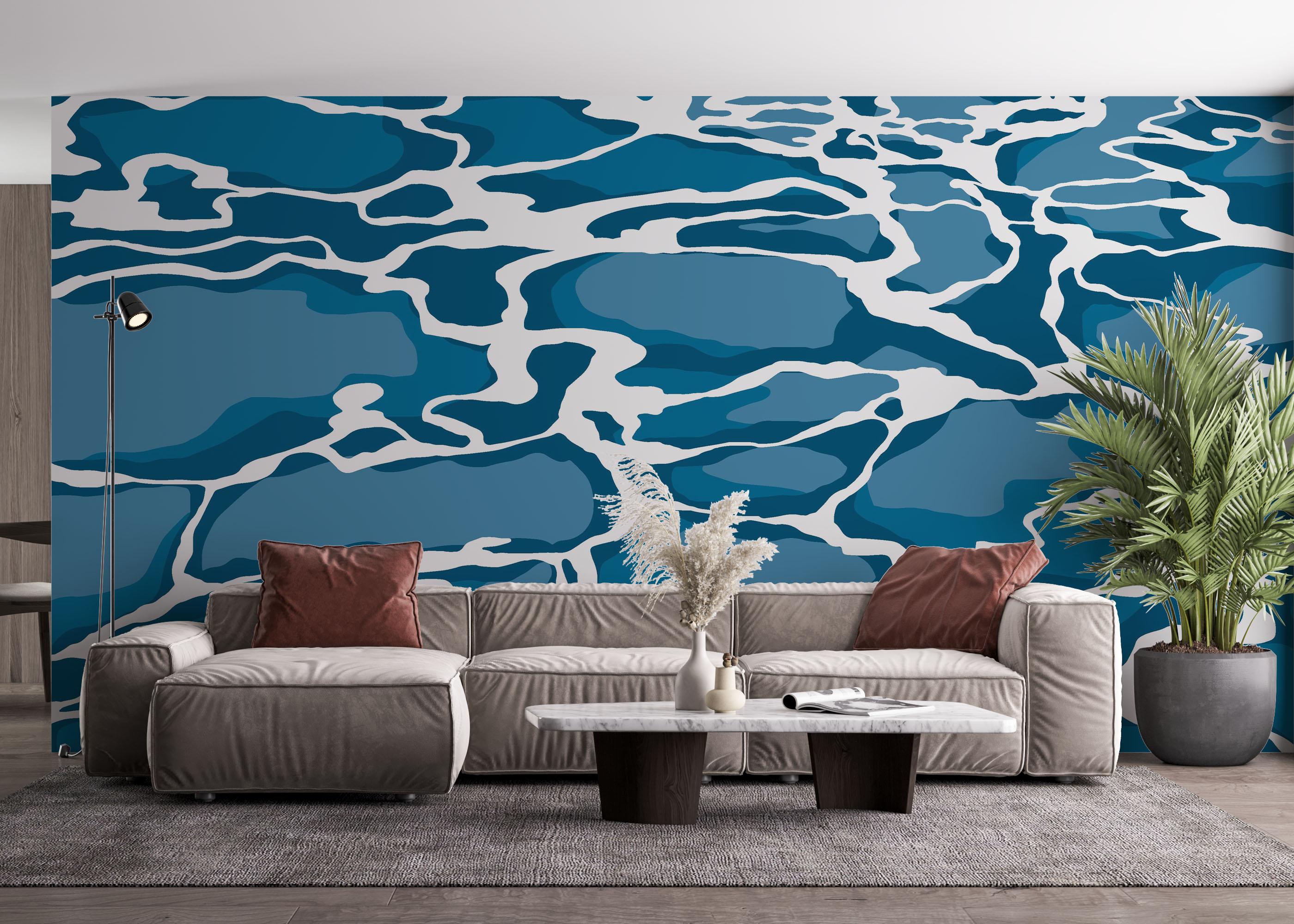 Fototapet Blue Water Art mockup 4