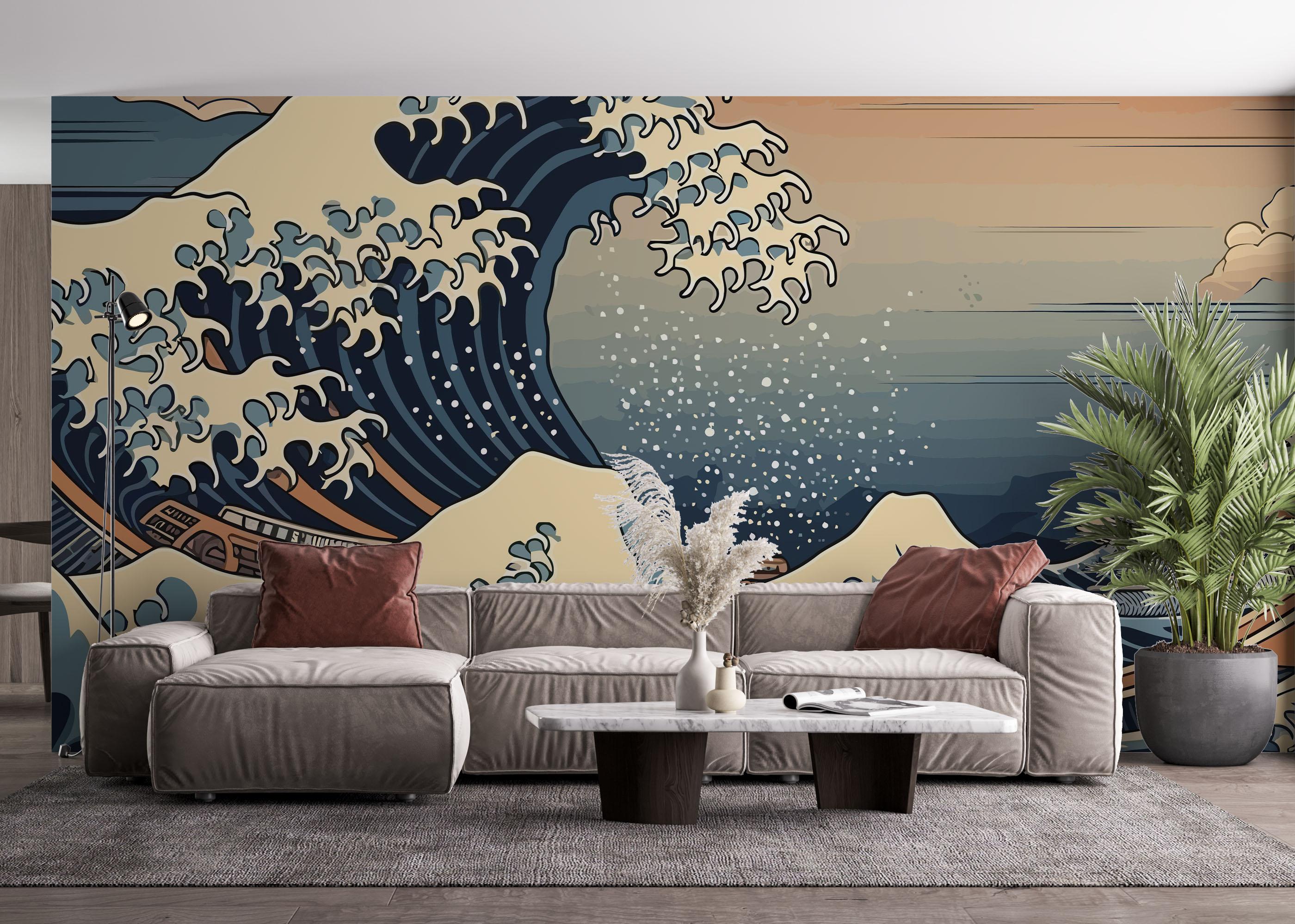 Fototapet Brown Boat Wave mockup 4