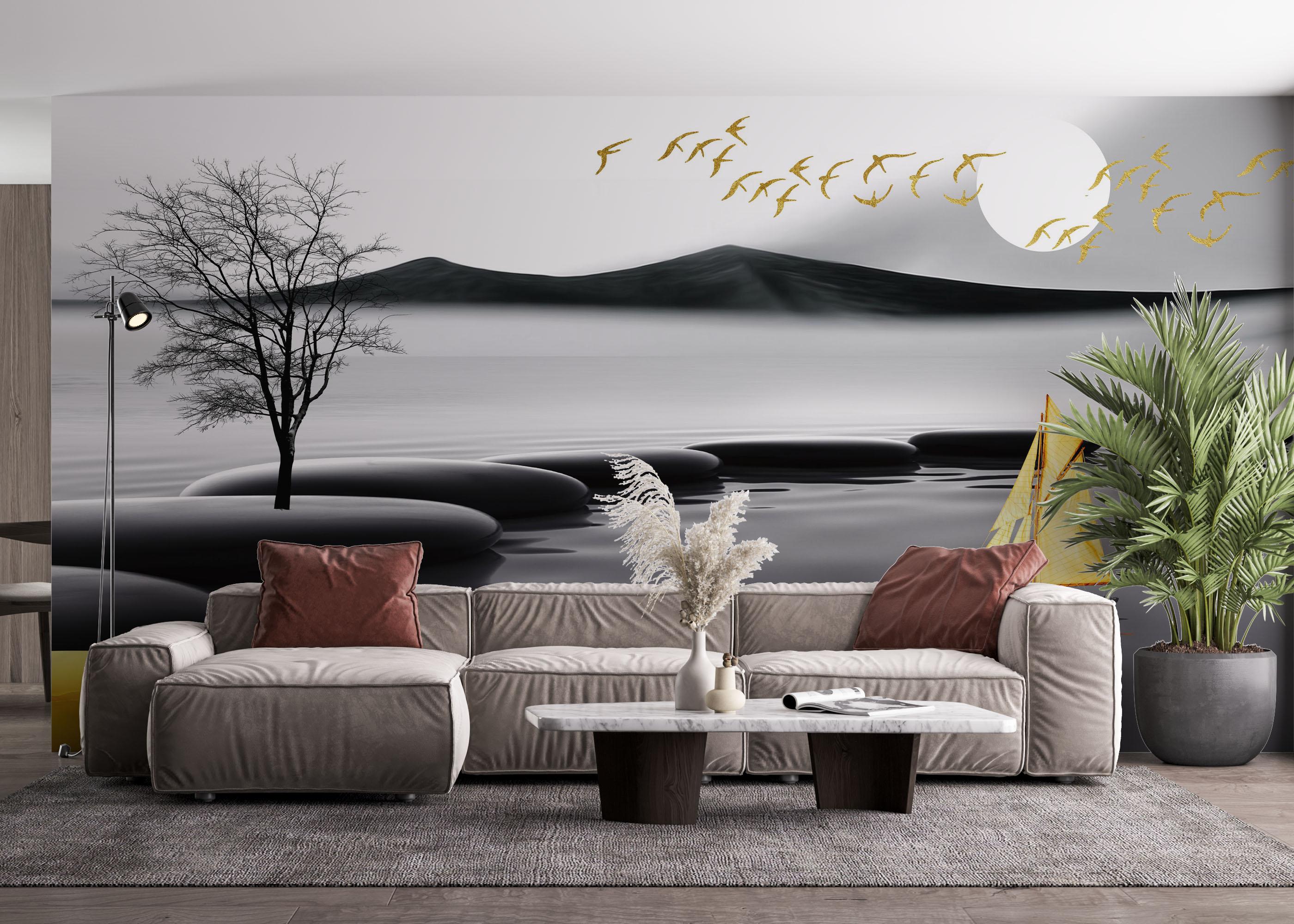 Fototapet Golden Journy mockup 4