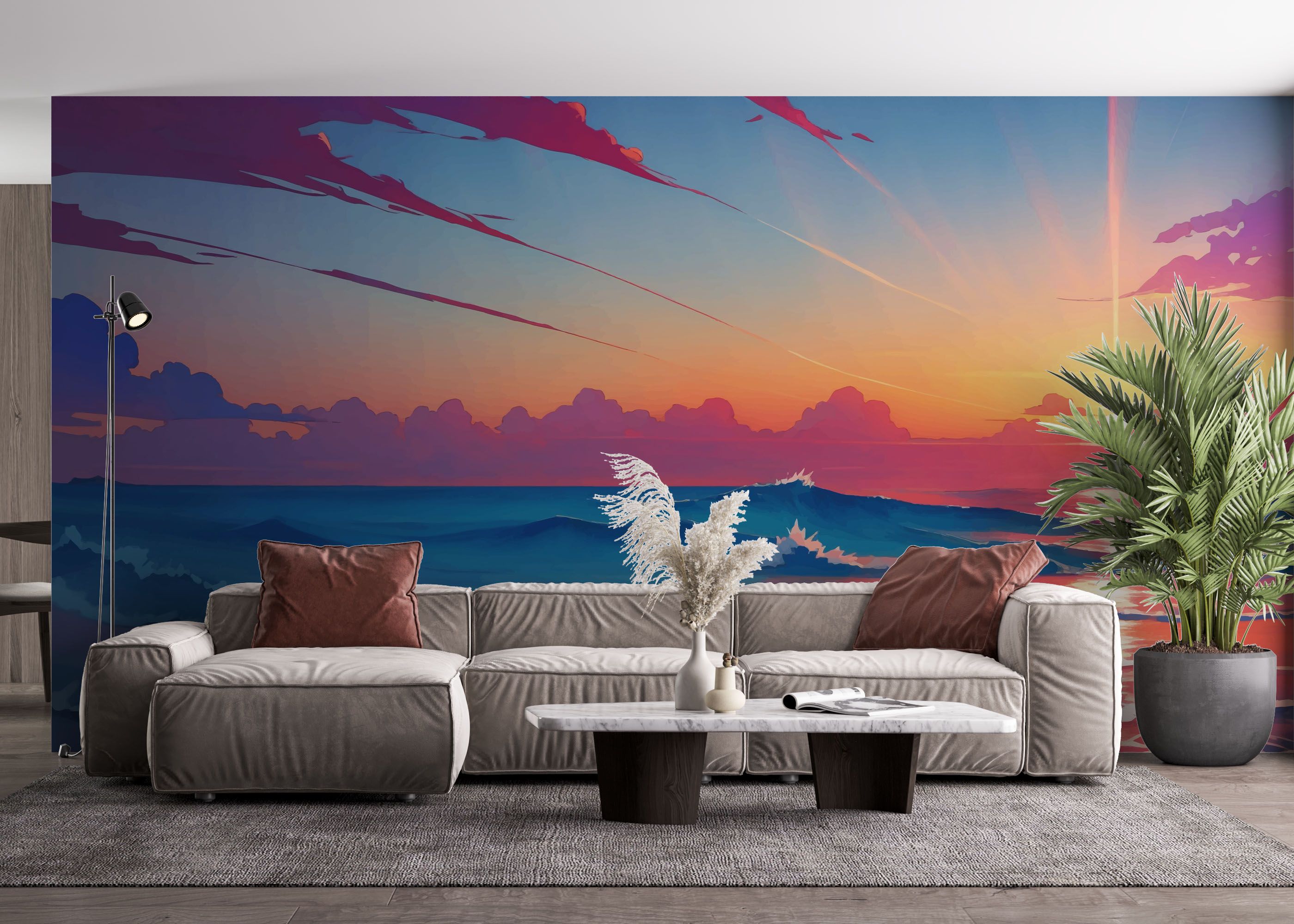 Pink Sunset Ocean mockup 4