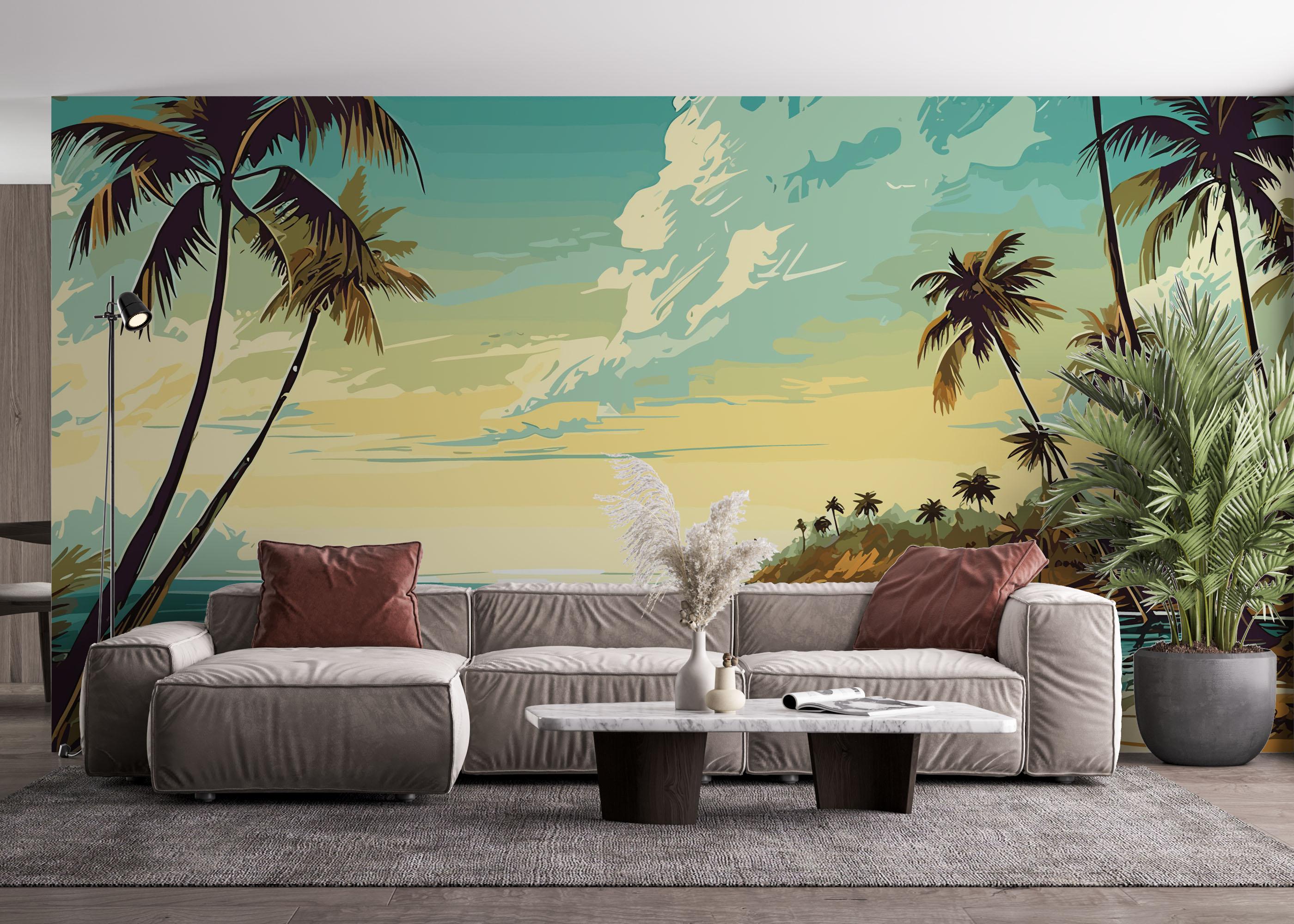 Fototapet Pretty Cloud Beach mockup 4
