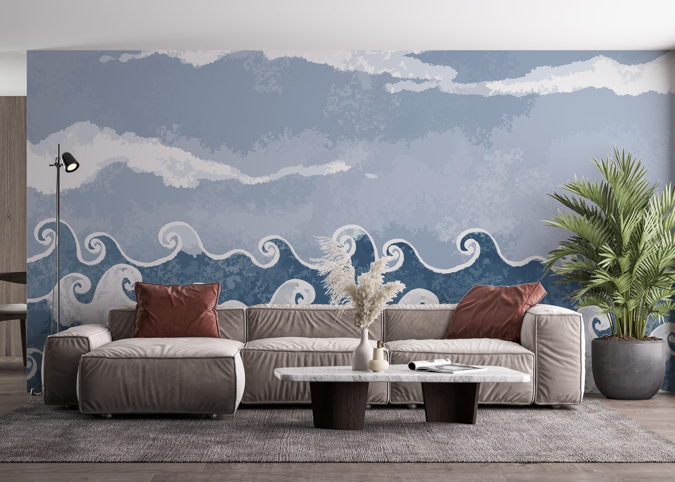 Fototapet Spiral Wave Art mockup 4