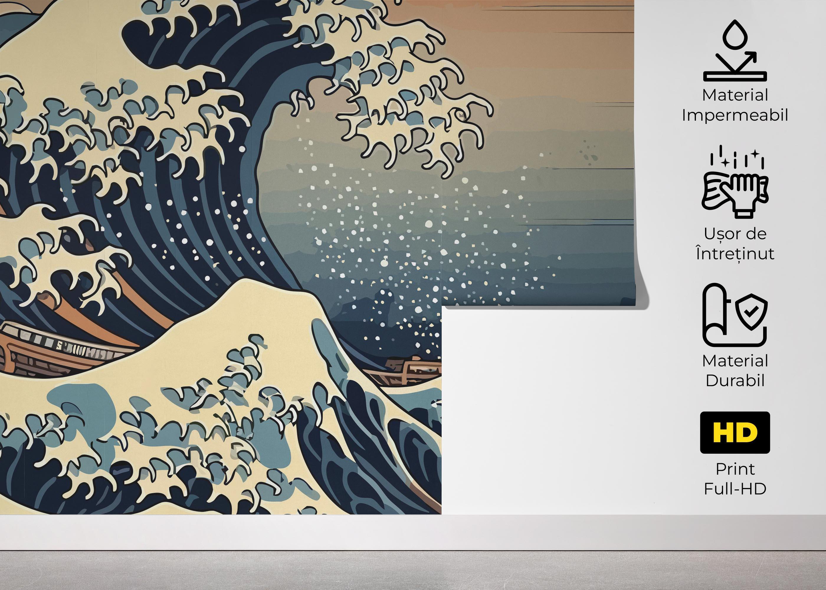 Fototapet Brown Boat Wave mockup 5