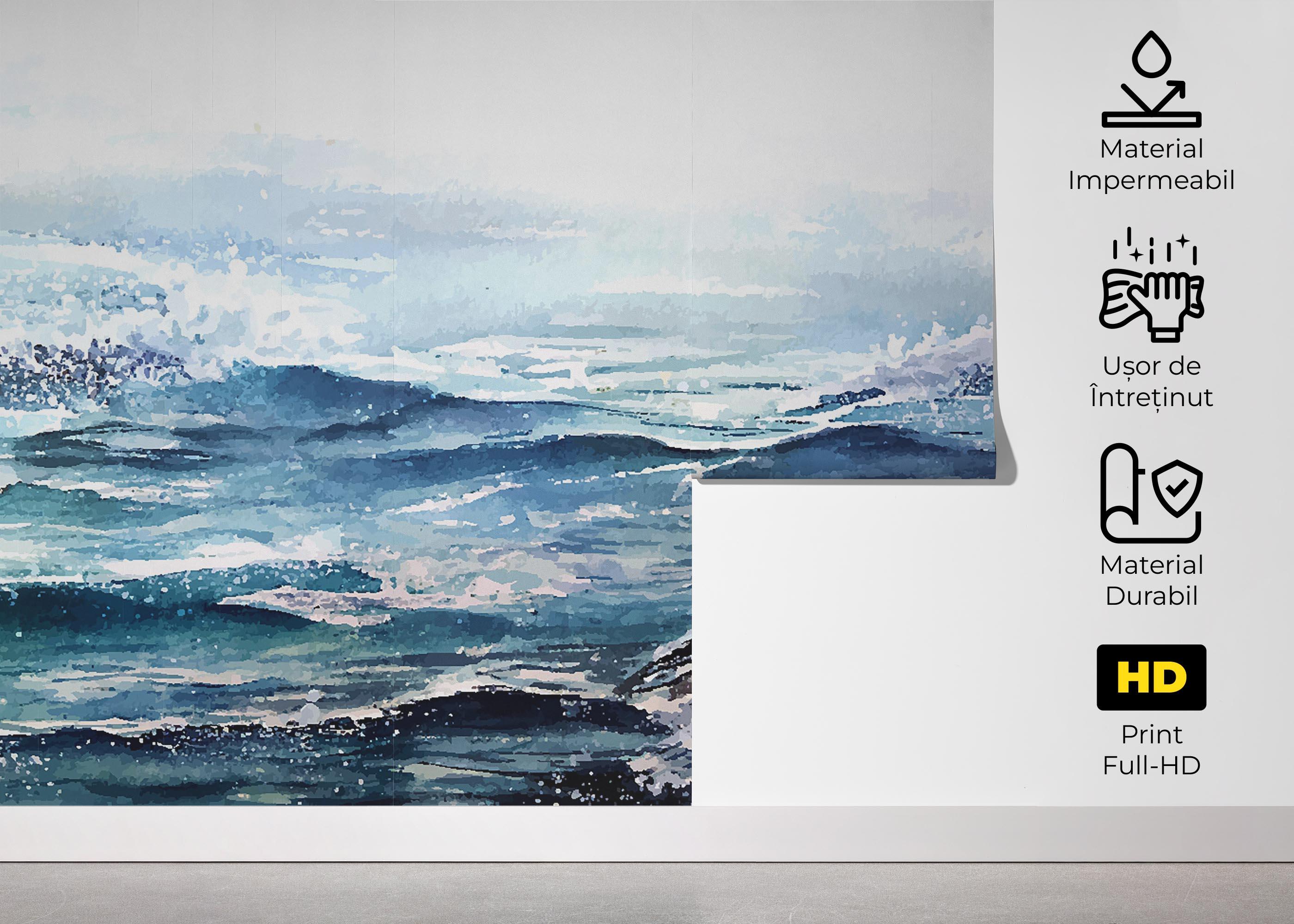 Fototapet Ocean Rock Wave mockup 5