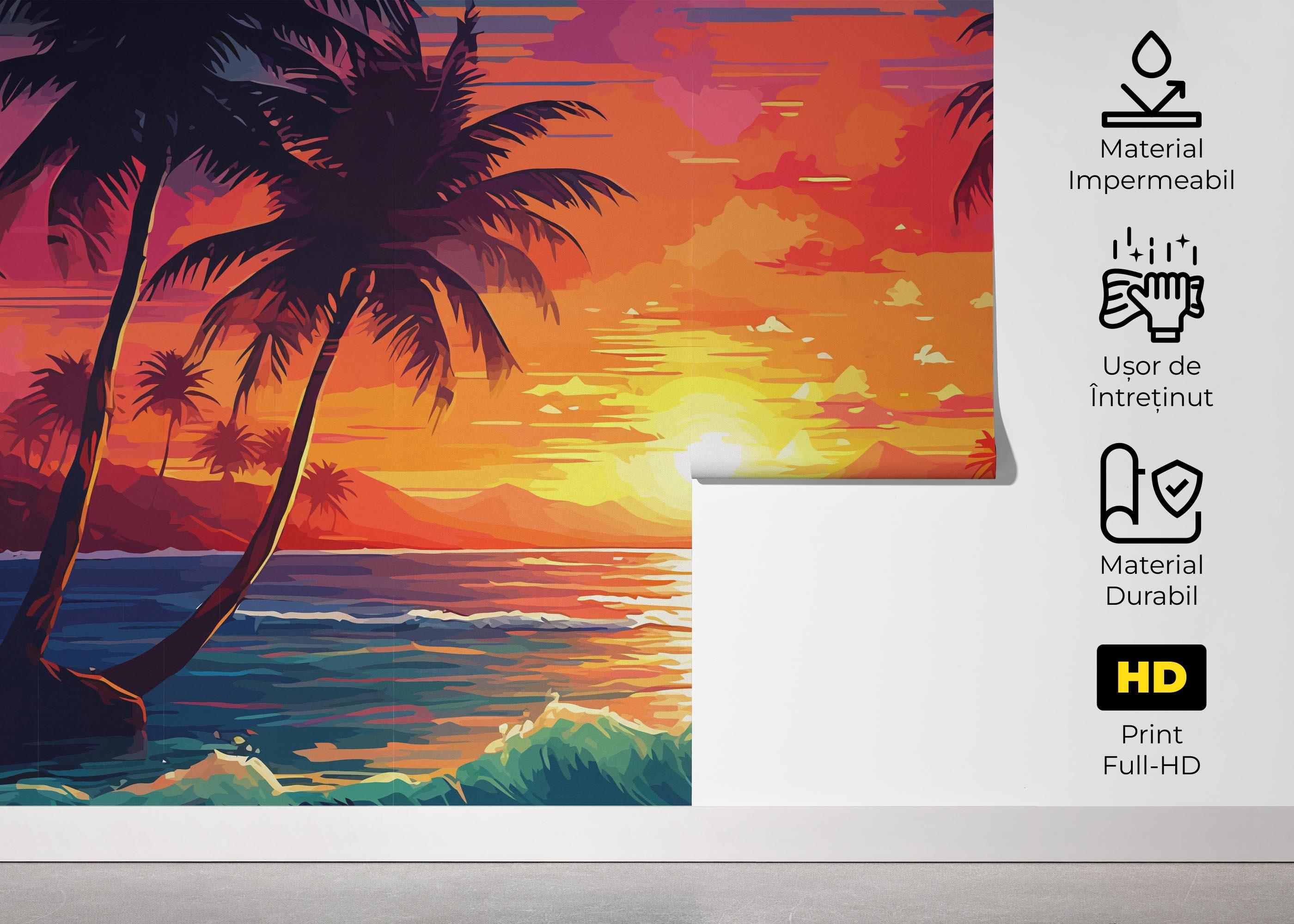 Fototapet Orange Light Beach mockup 5