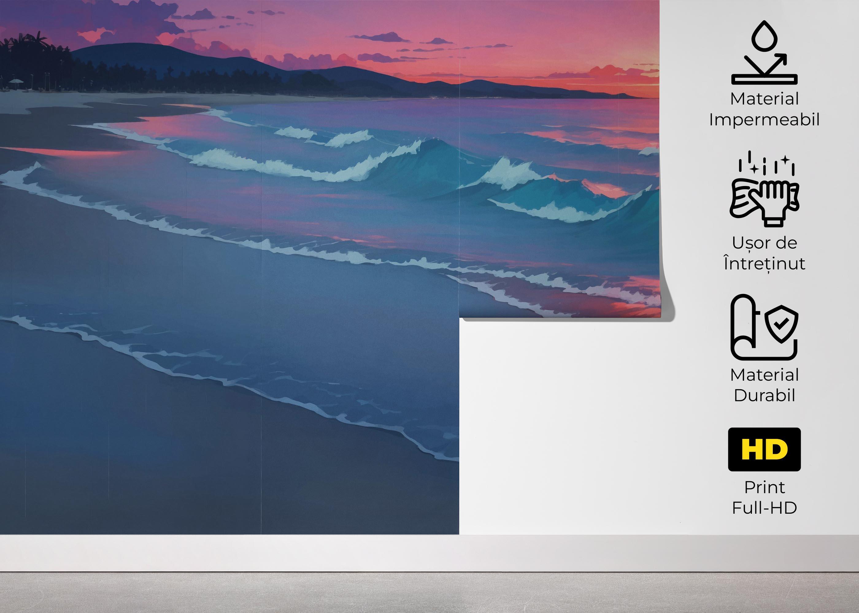 Fototapet Purple Light Beach mockup 5