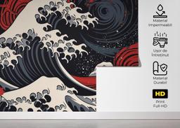 Red Blue Wave Art mockup 5