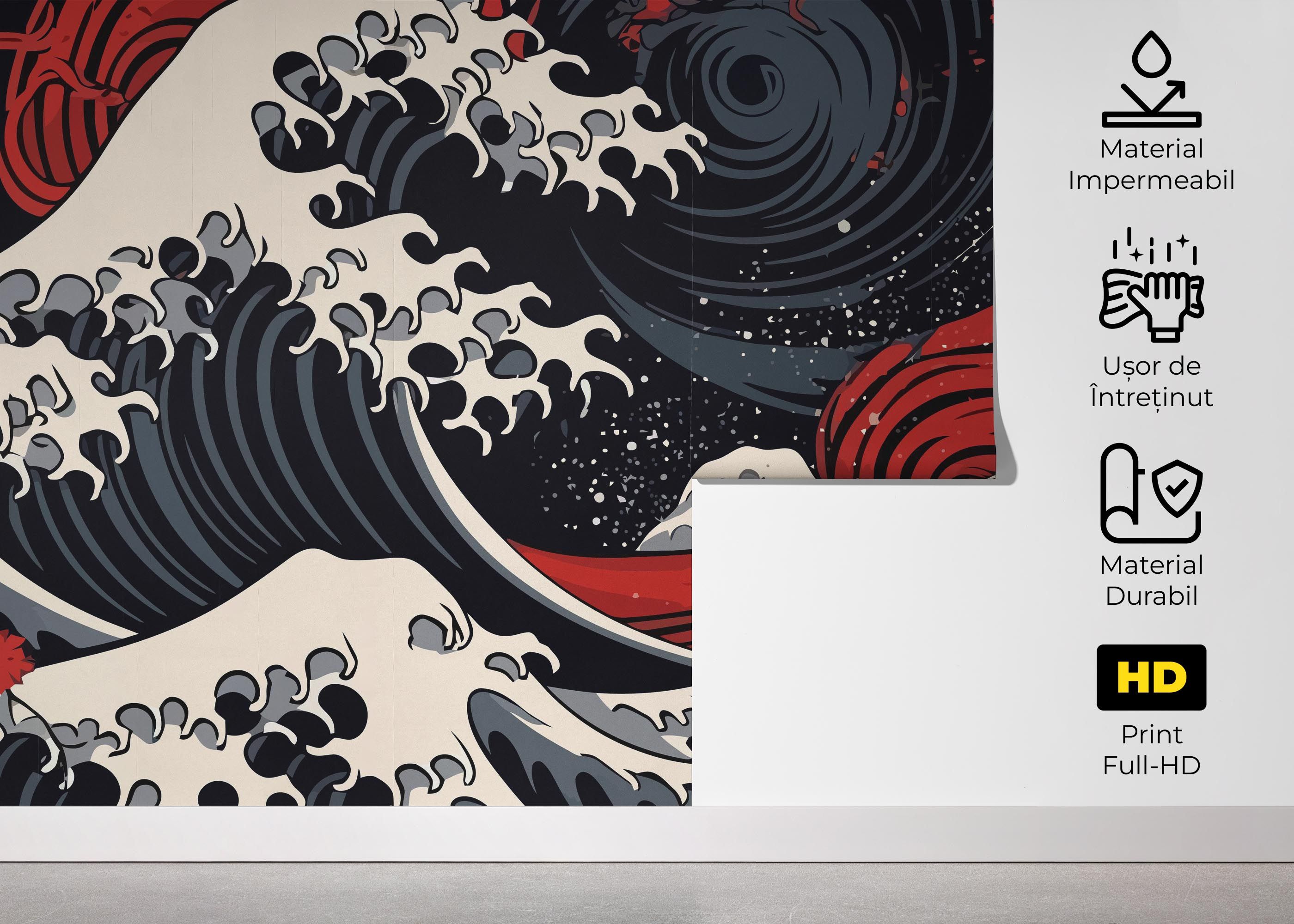 Red Blue Wave Art mockup 5
