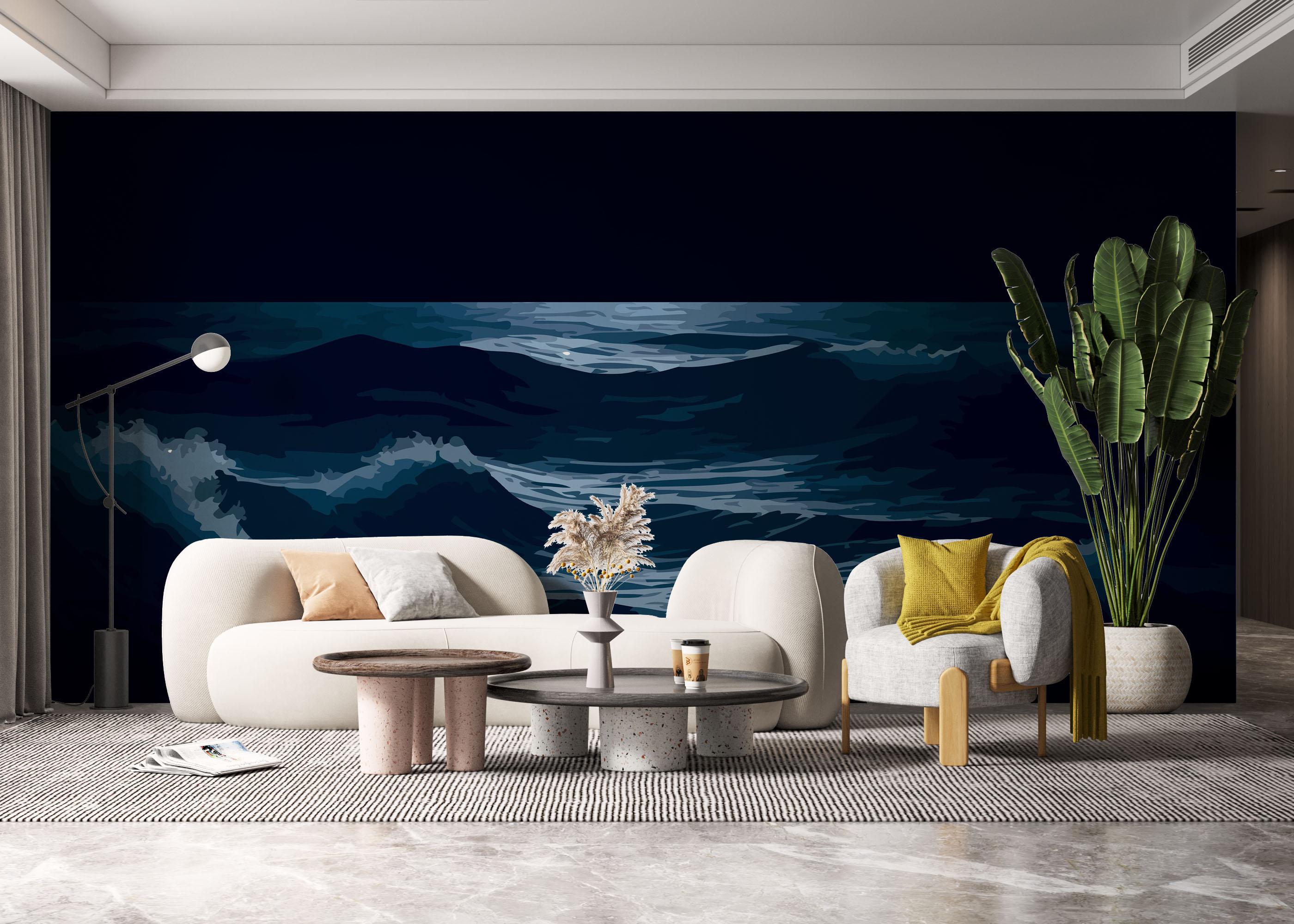 Fototapet Atlantic Ocean Night mockup 6