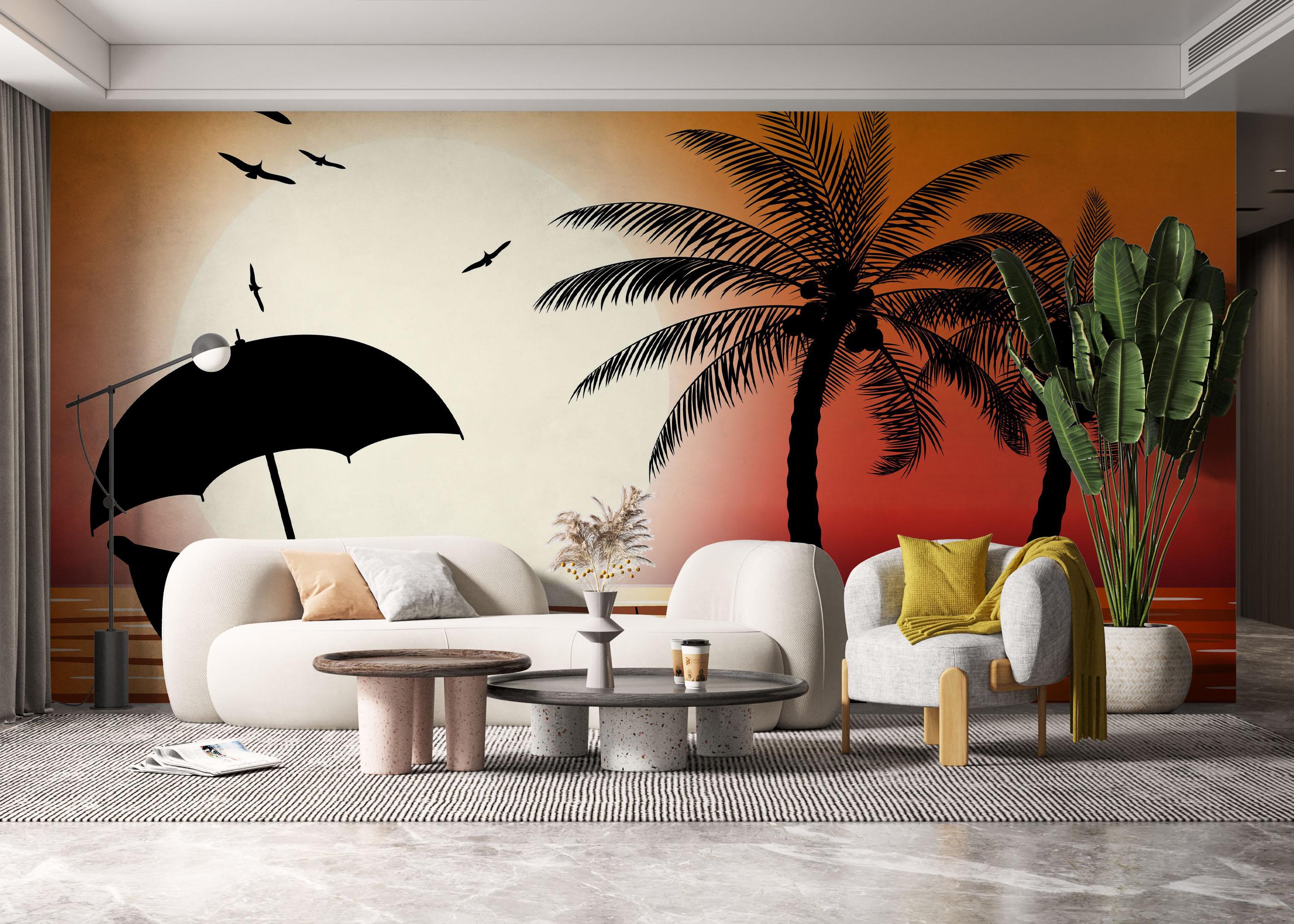 Fototapet Beach Chair Sunset mockup 6