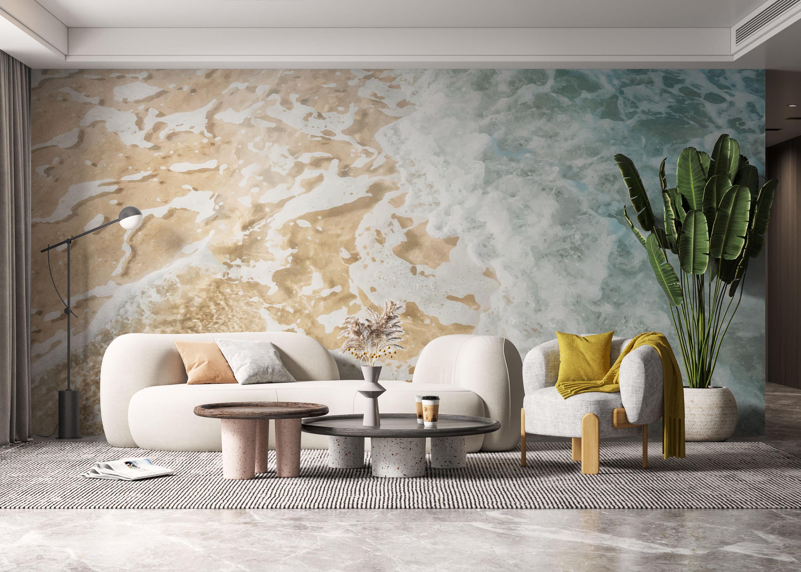 Fototapet Blue Cream Beach mockup 6