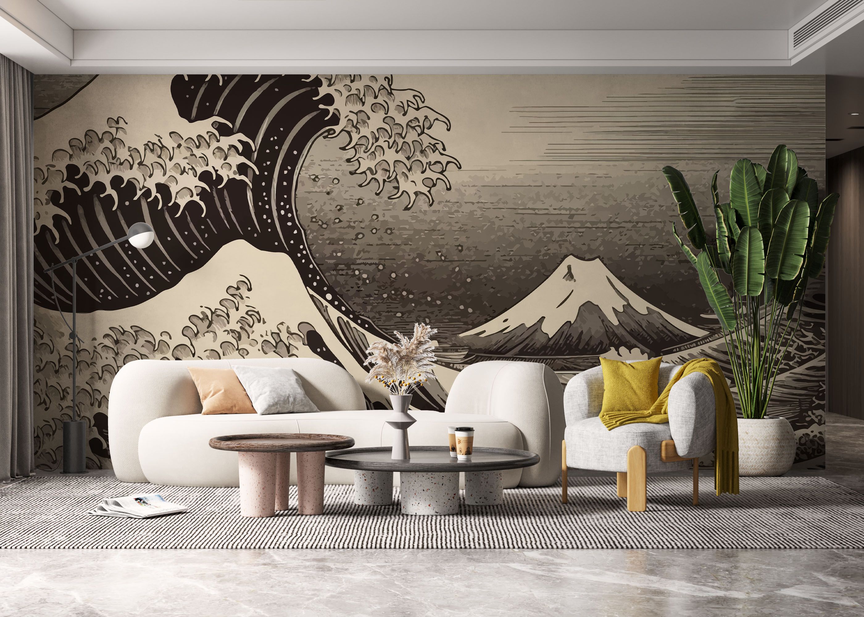 Cream Brown Wave mockup 6