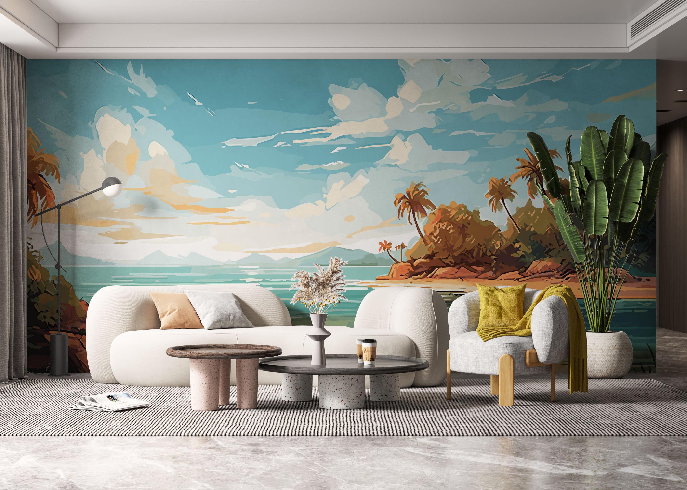 Fototapet Exotic Beach mockup 6