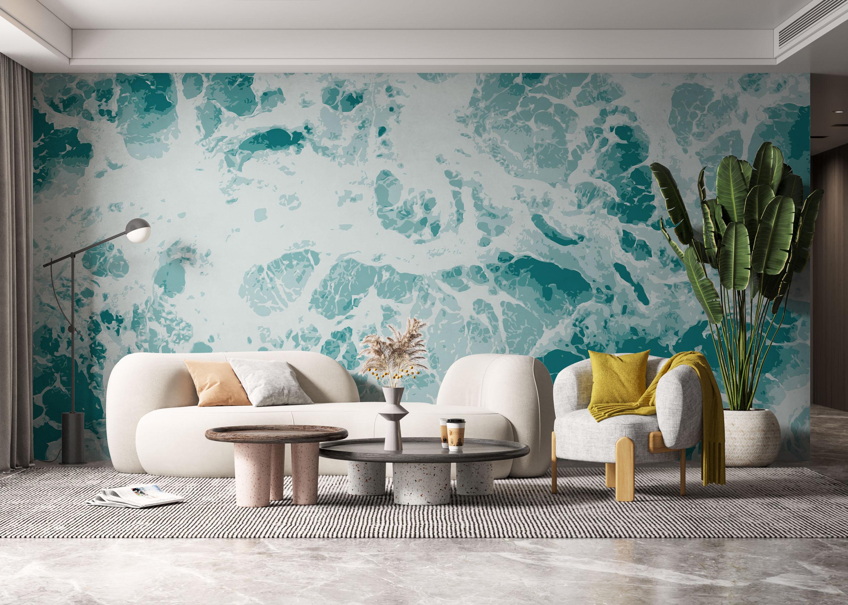 Fototapet Light Blue Water mockup 6