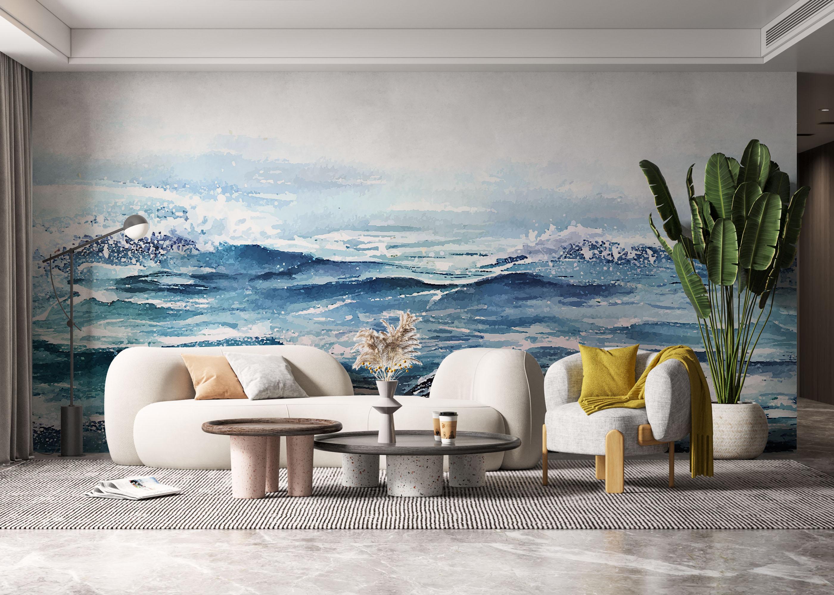 Fototapet Ocean Rock Wave mockup 6