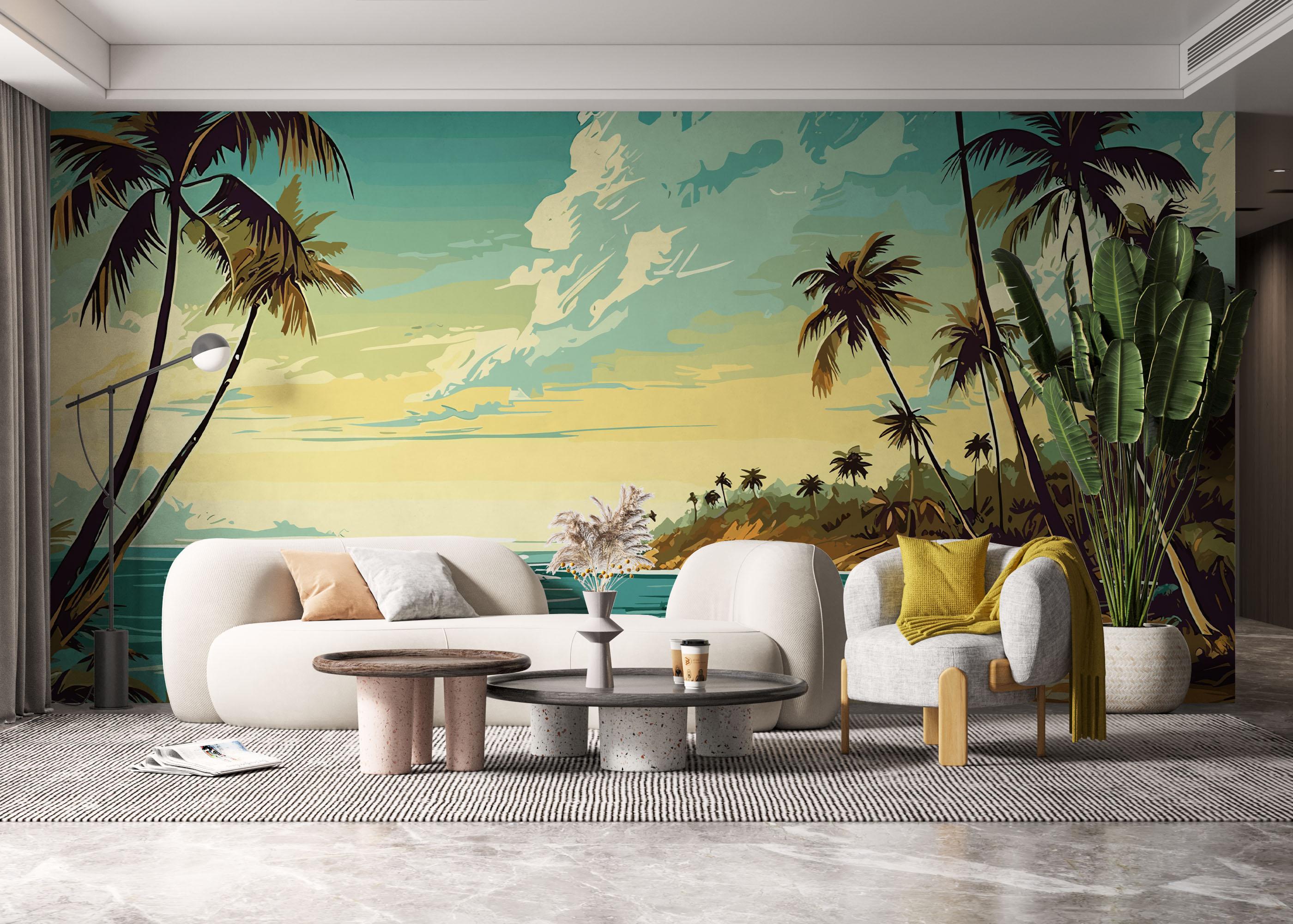 Fototapet Pretty Cloud Beach mockup 6