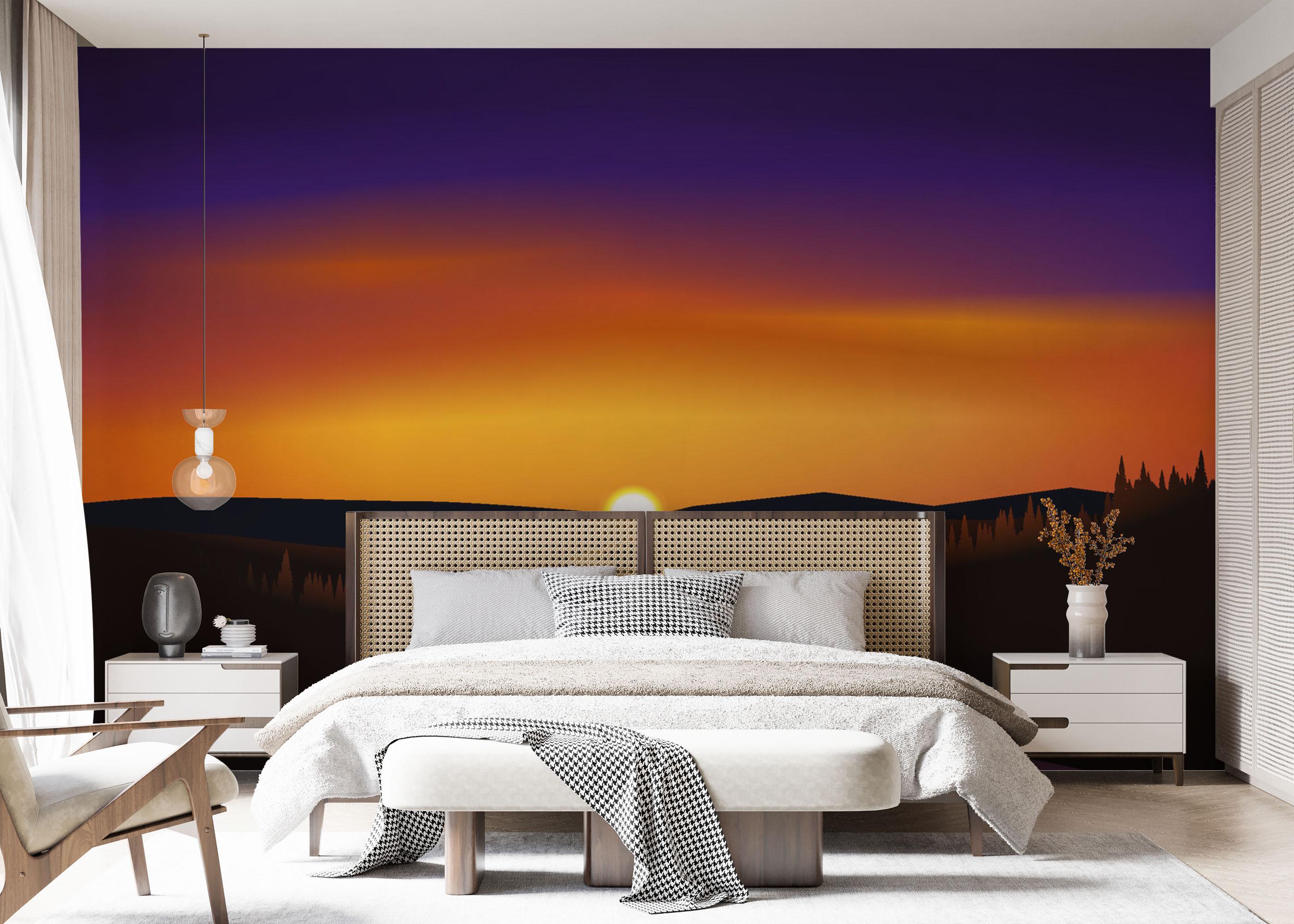 Fototapet Purple River Sunset mockup 7