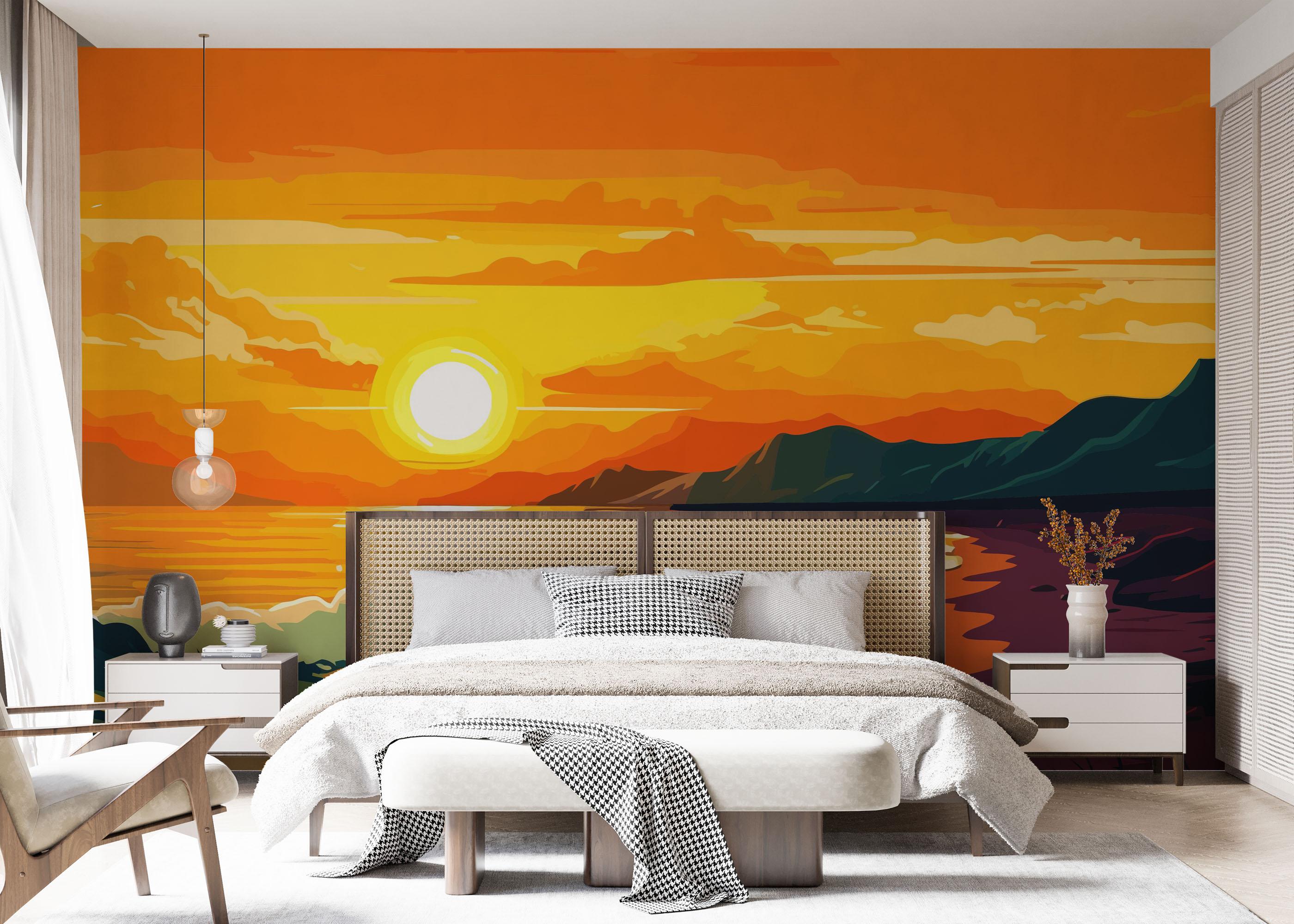 Fototapet Sunset Art Beach mockup 7